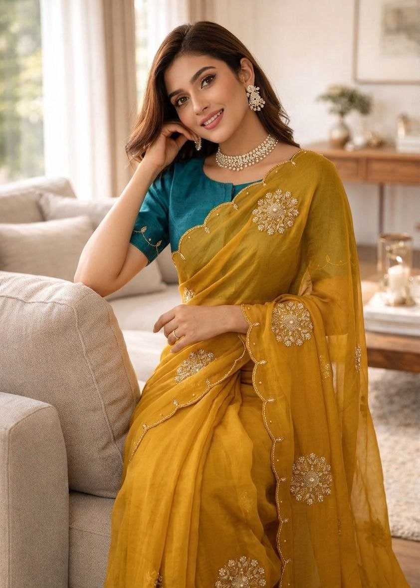 YNF Wholesale Satin Hand Work Sarees  | Surat Manufacturer