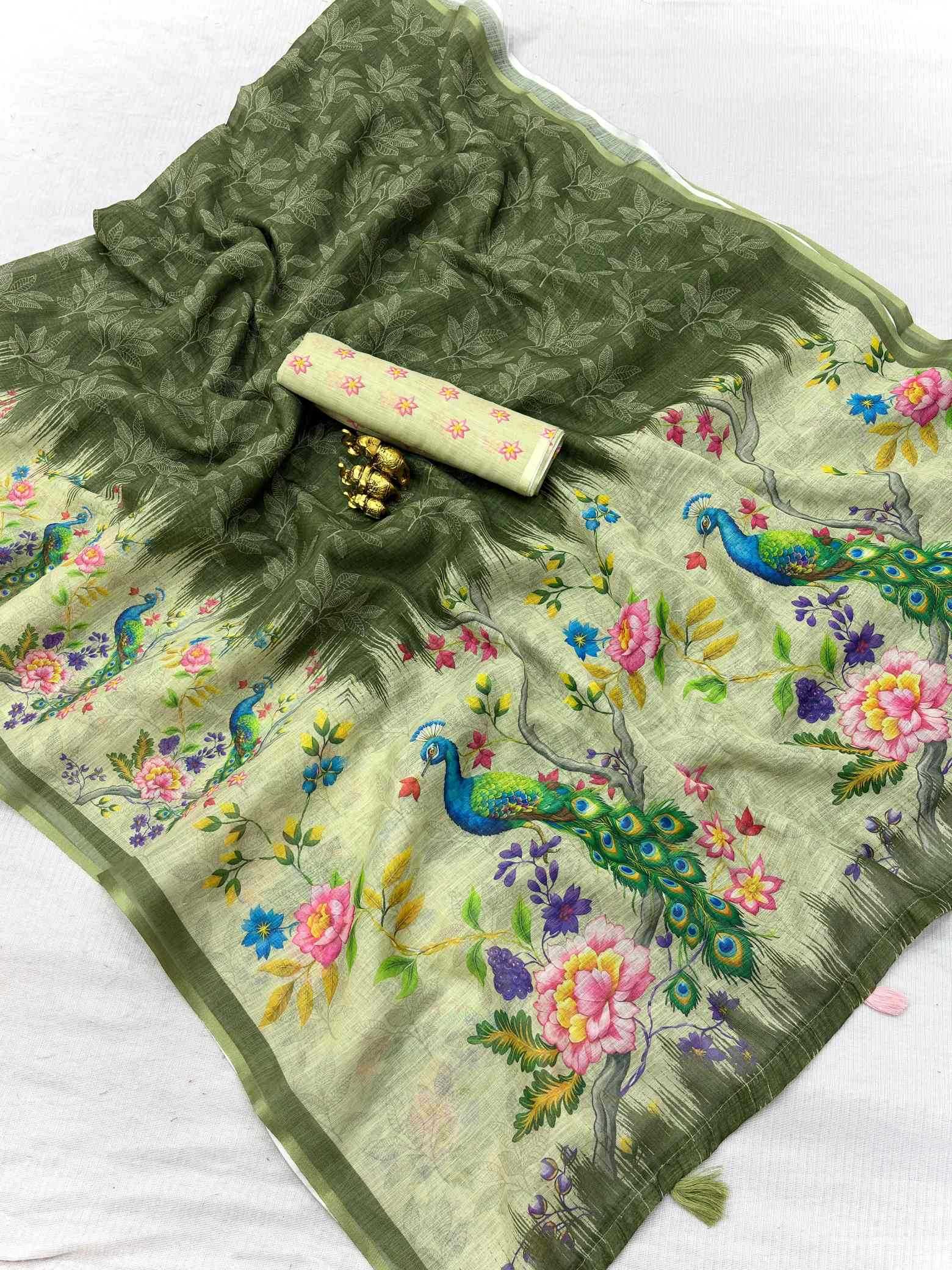 YNF Wholesale Linen Designer Sarees  | Surat Manufacturer