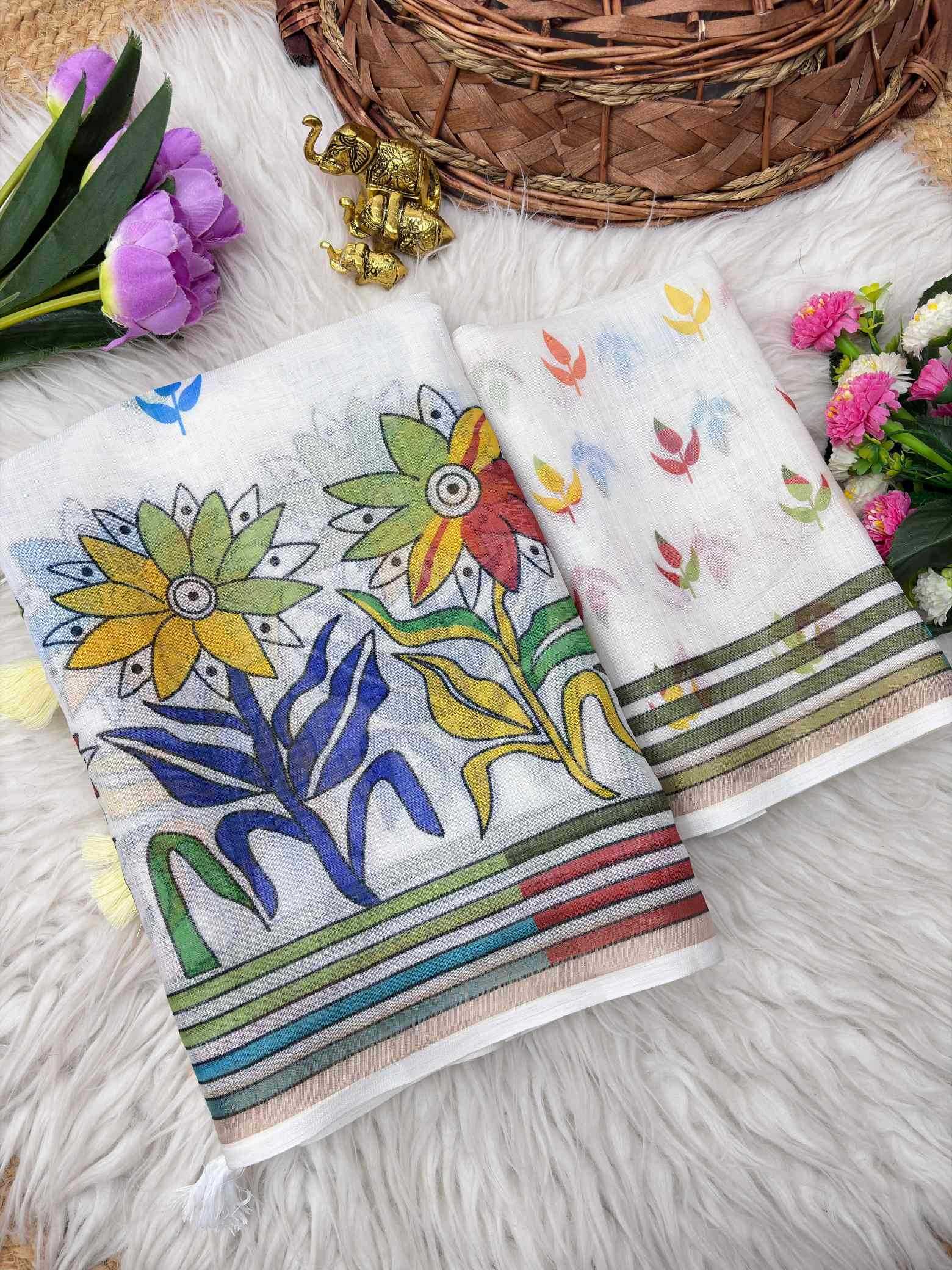 YNF Wholesale Linen Designer Sarees  | Surat Manufacturer