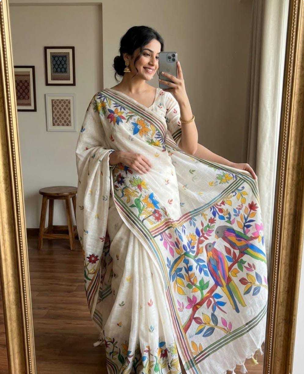 YNF Wholesale Linen Designer Sarees  | Surat Manufacturer