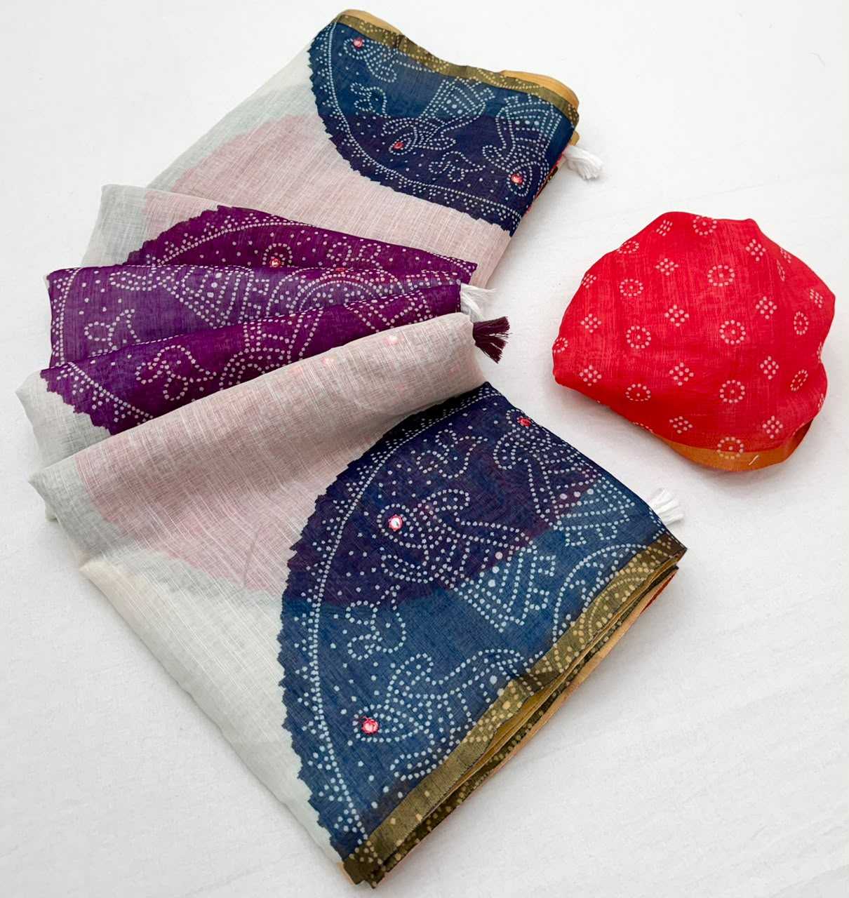 YNF Wholesale Linen Mirror Work Saree  | Surat Manufacturer