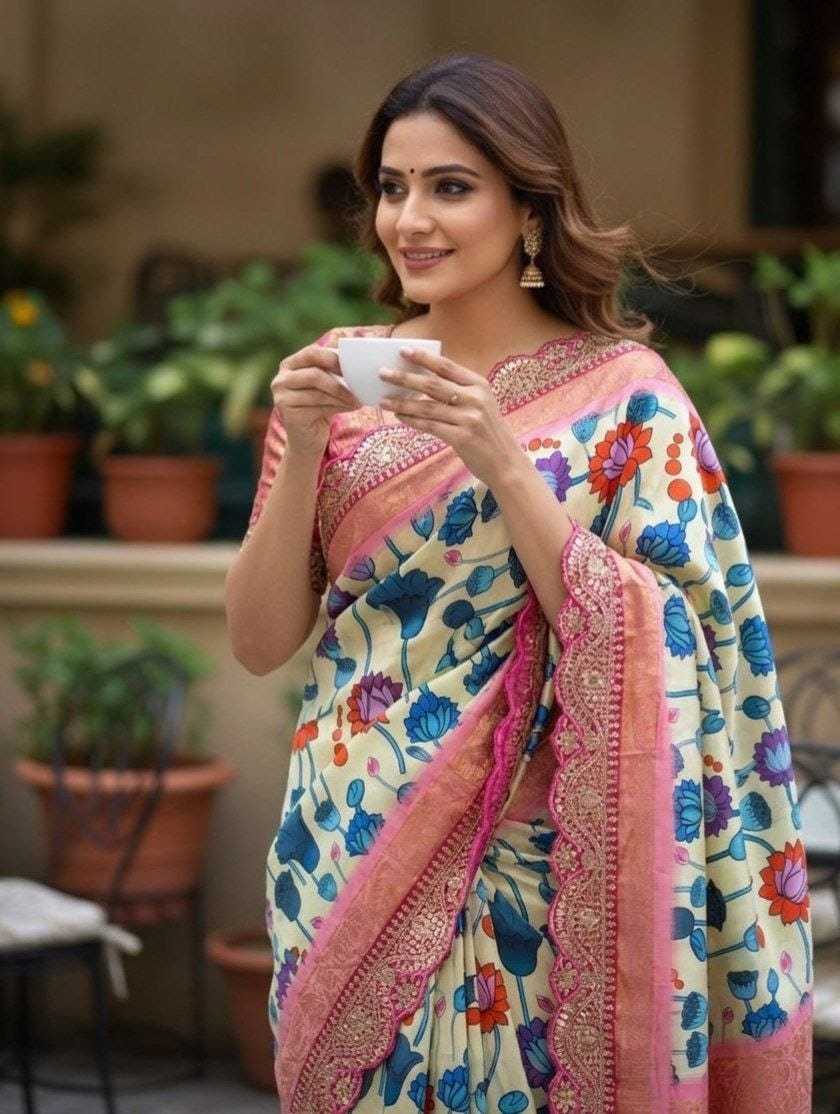 YNF Wholesale Dola Silk Printed Silk Saree  | Surat Manufacturer