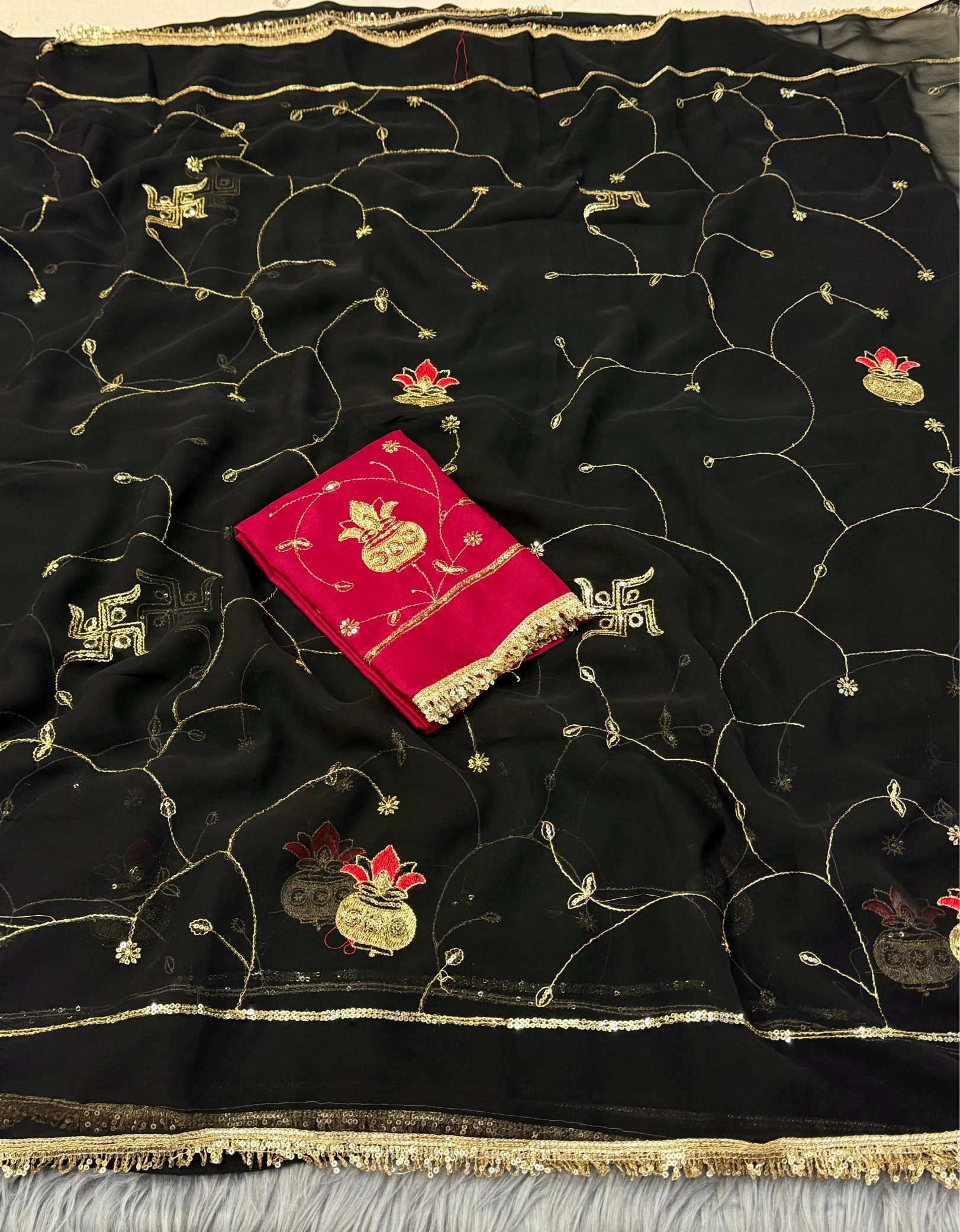 YNF Wholesale Georgette Party Wear Sarees  | Surat Manufacturer