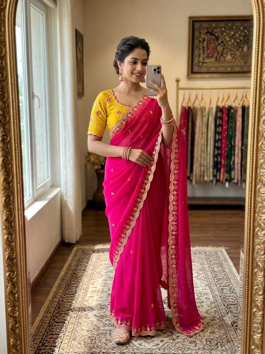 YNF Wholesale Georgette Party Wear Sarees  | Surat Manufacturer
