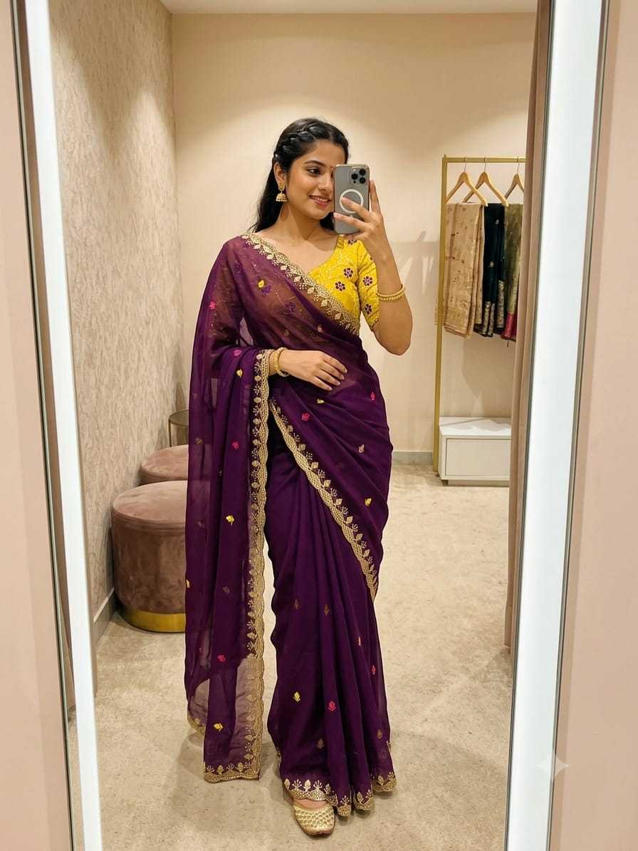 YNF Wholesale Georgette Party Wear Sarees  | Surat Manufacturer