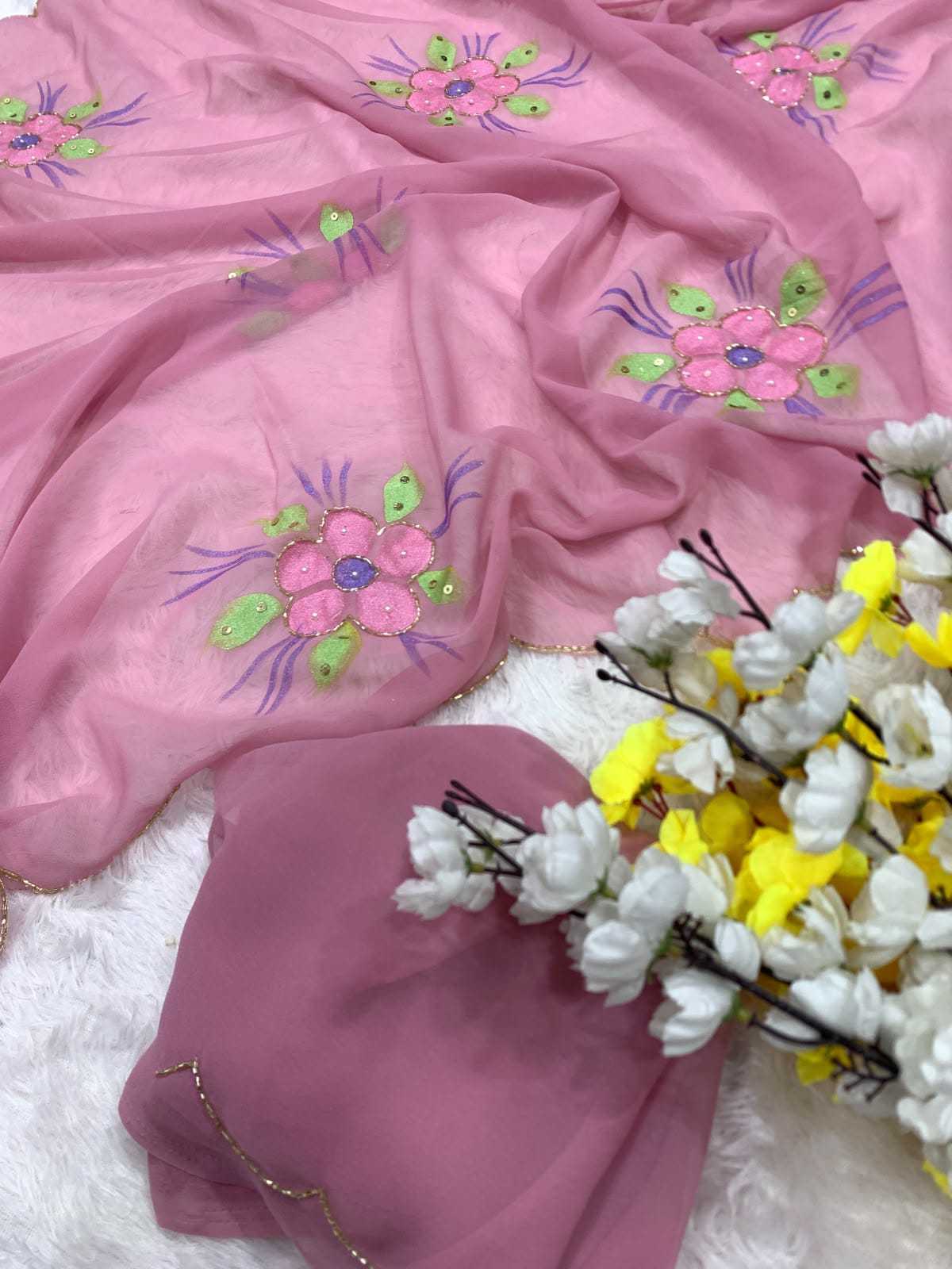 YNF Wholesale Georgette Printed Sarees  | Surat Manufacturer