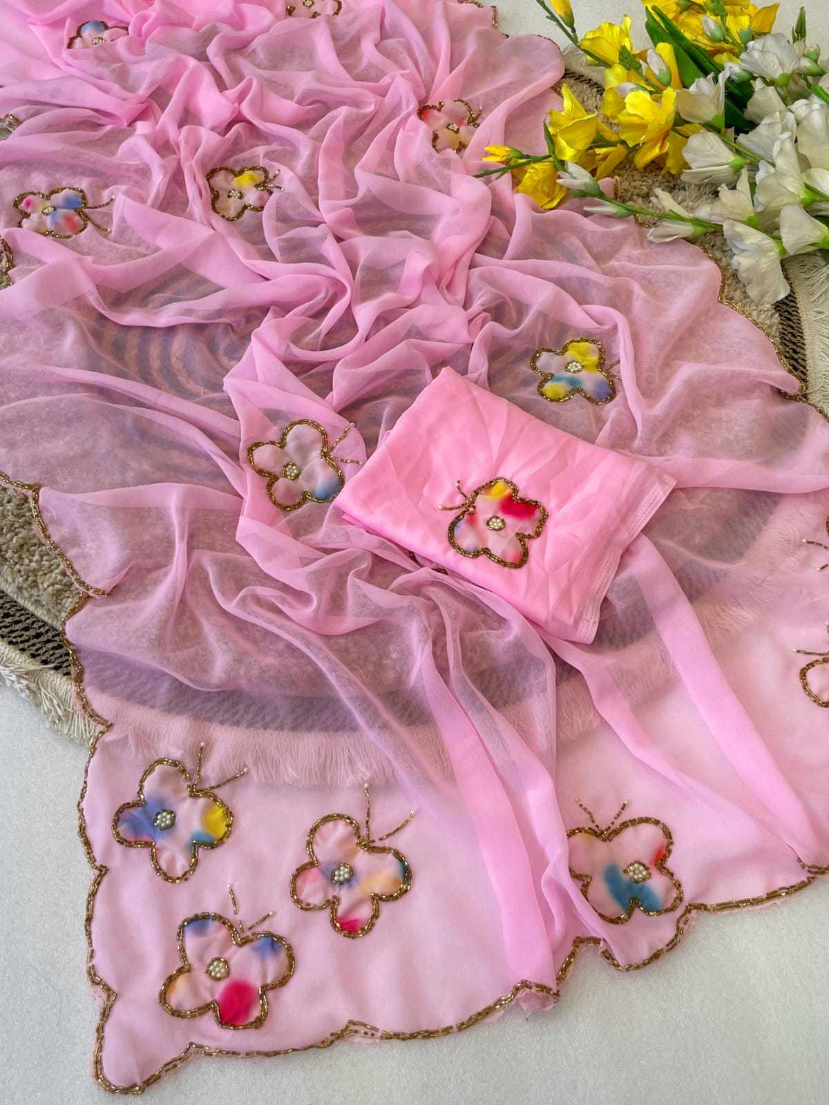 YNF Wholesale Georgette Party Wear Sarees  | Surat Manufacturer