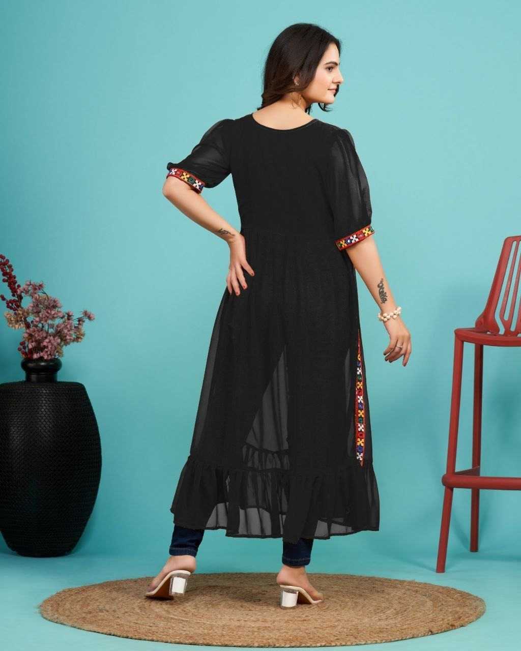 YNF Wholesale Faux Georgette Party Wear Kurtis  | Surat Manufacturer