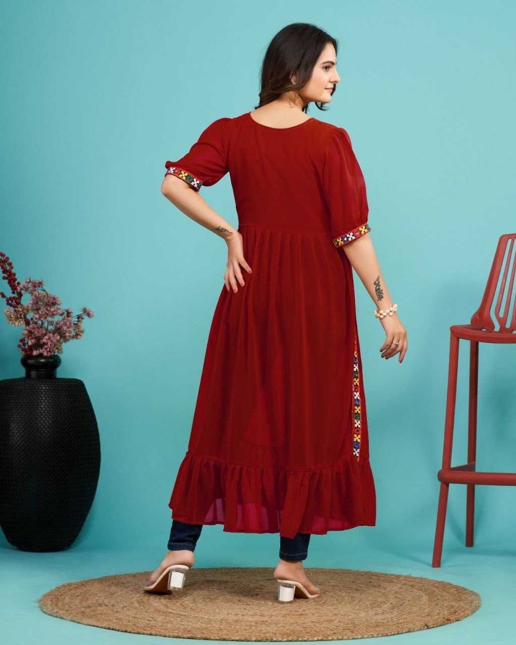 YNF Wholesale Faux Georgette Party Wear Kurtis  | Surat Manufacturer