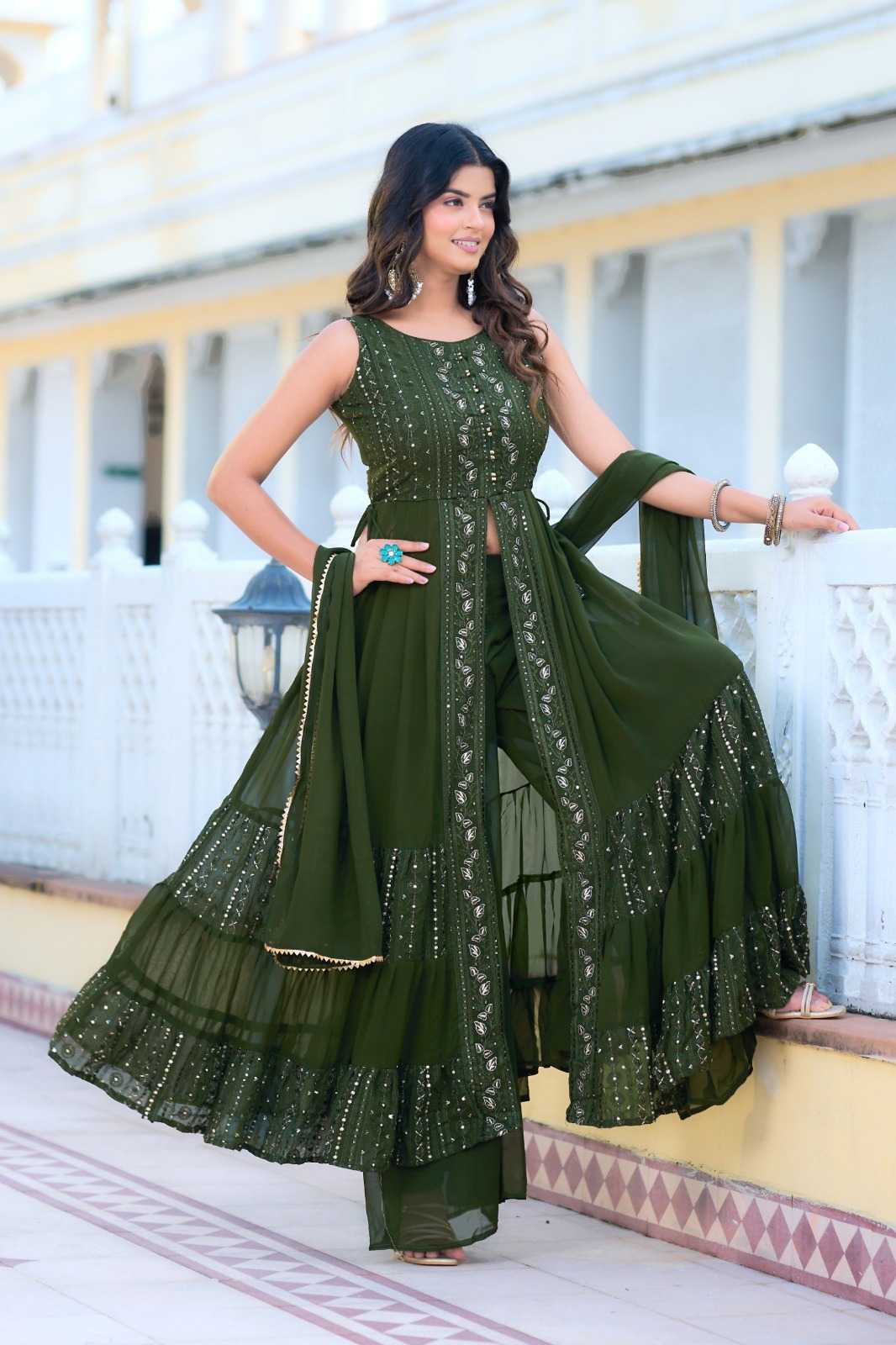 YNF Wholesale Faux Georgette Embroidery Suits  | Surat Manufacturer