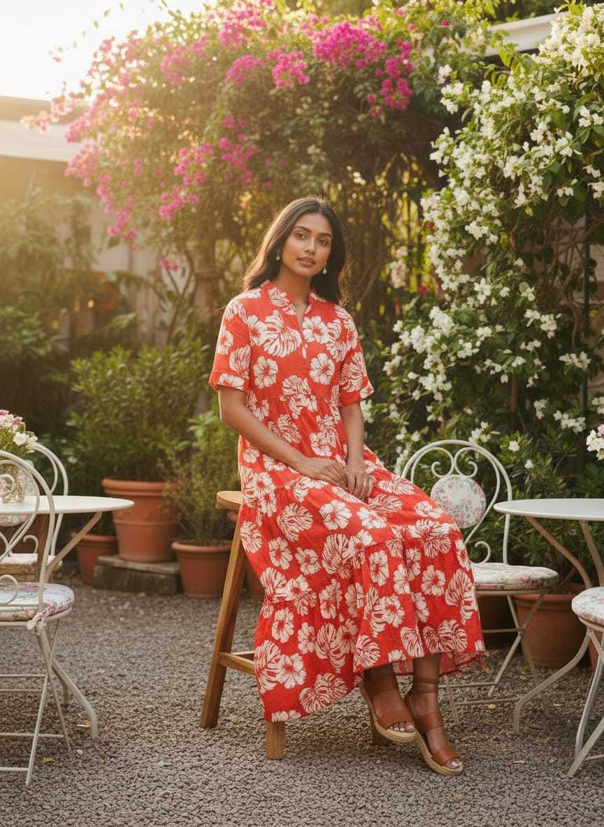 YNF Wholesale Cotton Midi Dresses KESH751 1081 | Surat Manufacturer