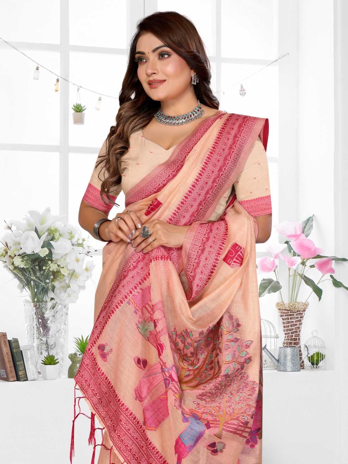 YNF Wholesale Cotton Jacquard Saree KESH753 Purva | Surat Manufacturer