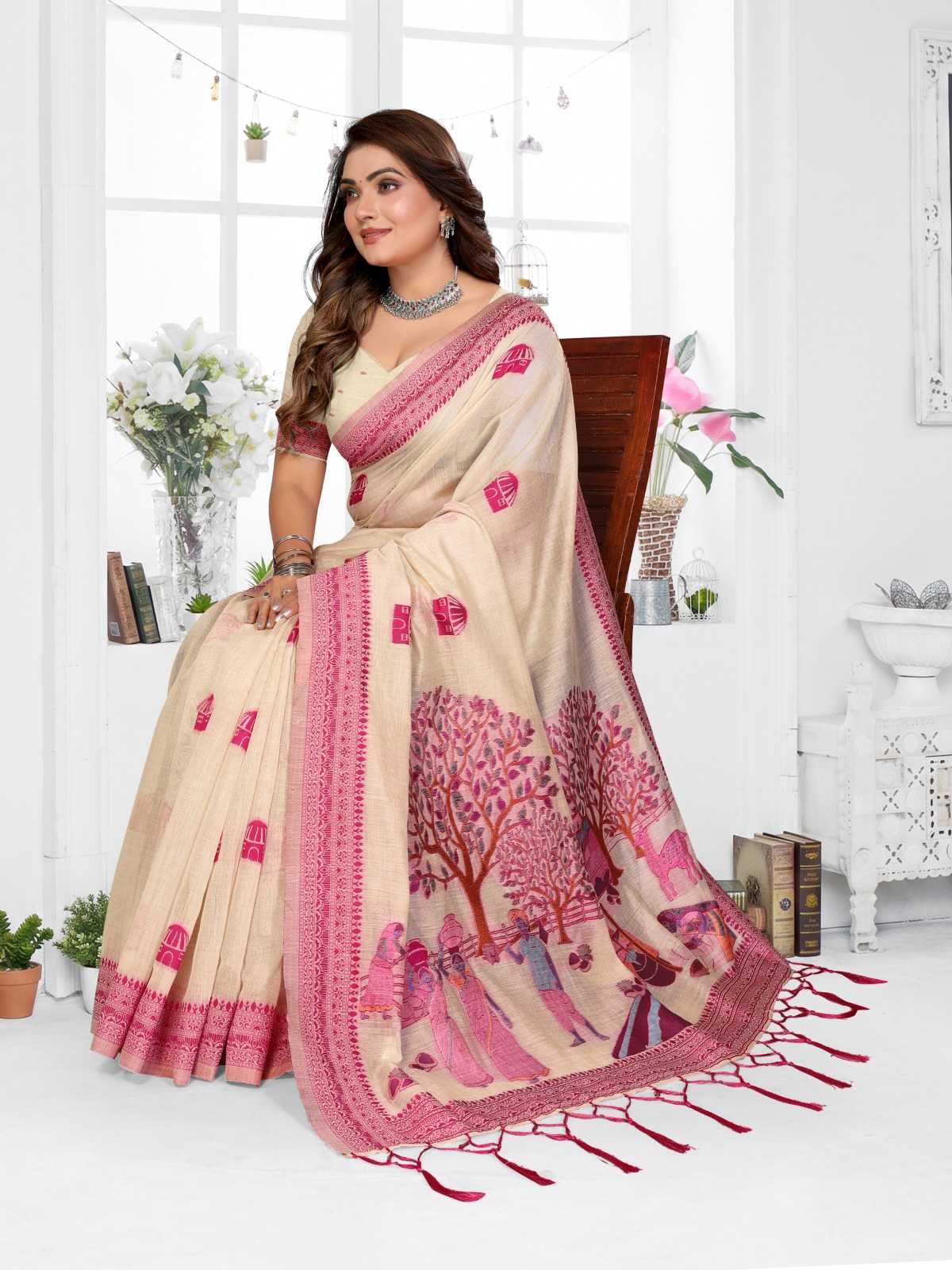 YNF Wholesale Cotton Jacquard Saree KESH753 Purva | Surat Manufacturer