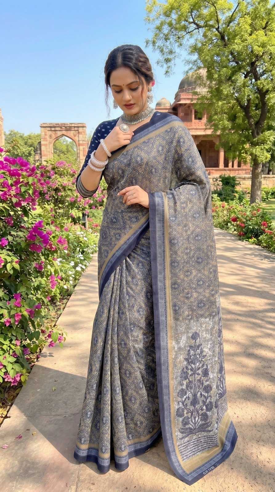 YNF Wholesale Pure Cotton Designer Sarees | Surat Manufacturer