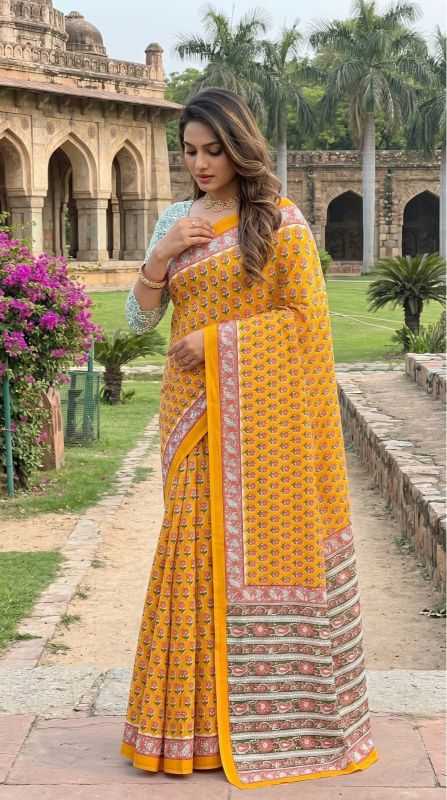 YNF Wholesale Pure Cotton Designer Sarees | Surat Manufacturer