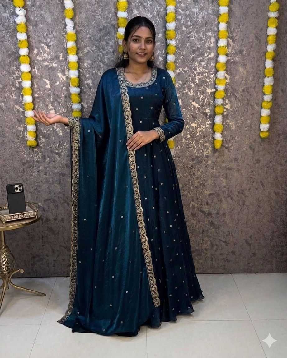 YNF Wholesale Space Silk Party Gowns  | Surat Manufacturer