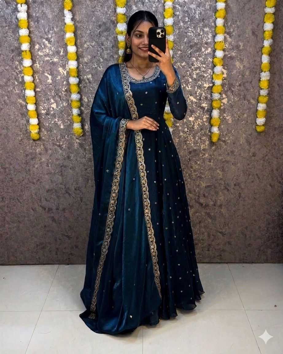YNF Wholesale Space Silk Party Gowns  | Surat Manufacturer