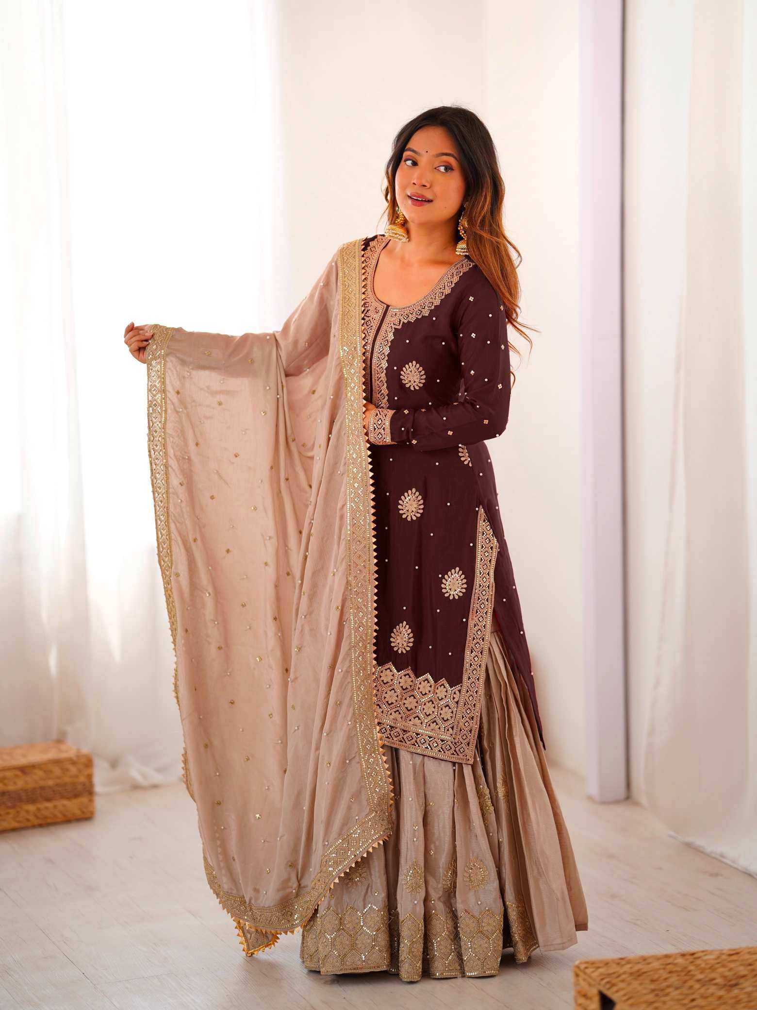 YNF Wholesale Chinon Silk Sharara Salwar Suits  | Surat Manufacturer