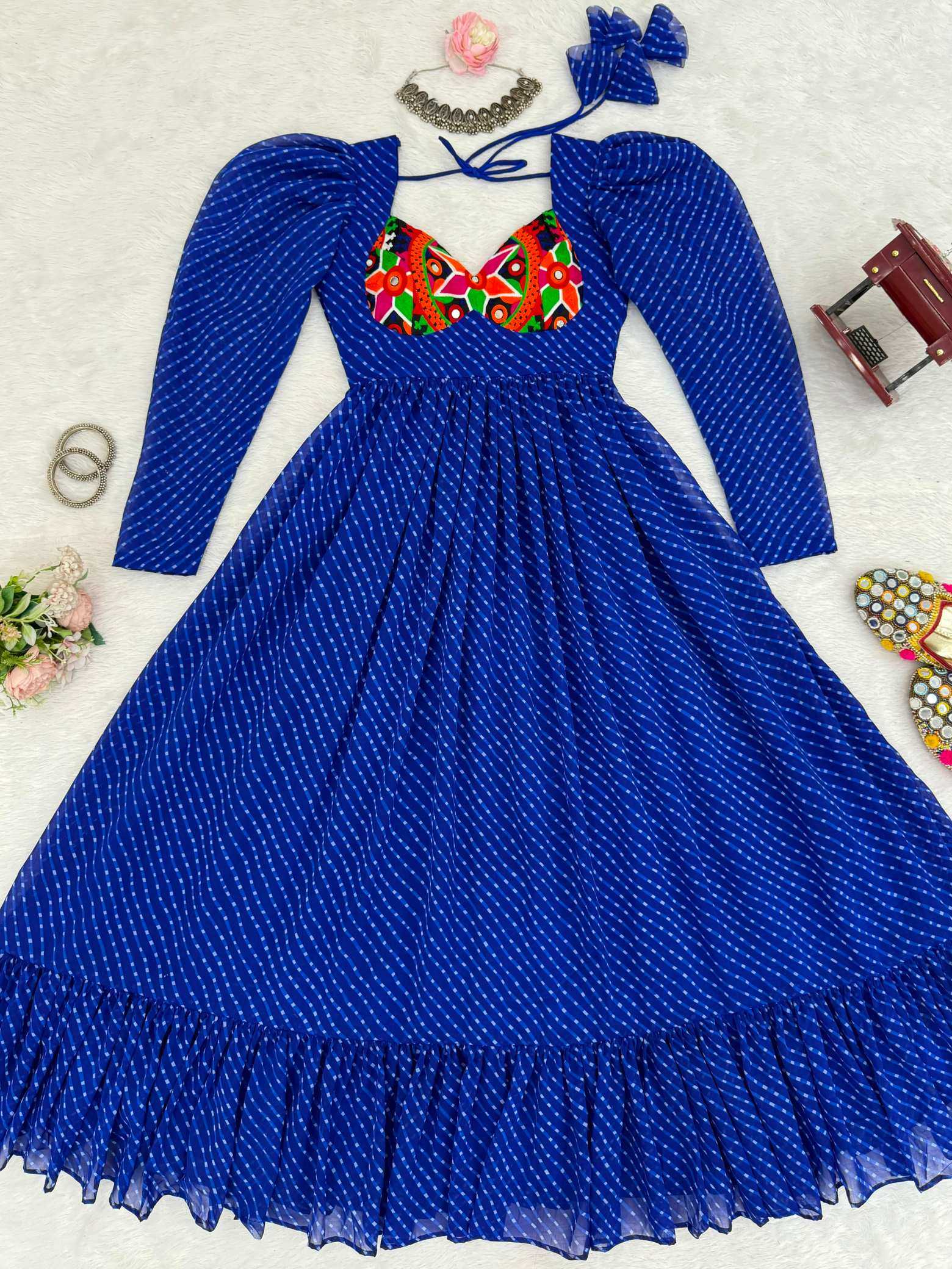 YNF Wholesale Georgette Printed Gowns  | Surat Manufacturer