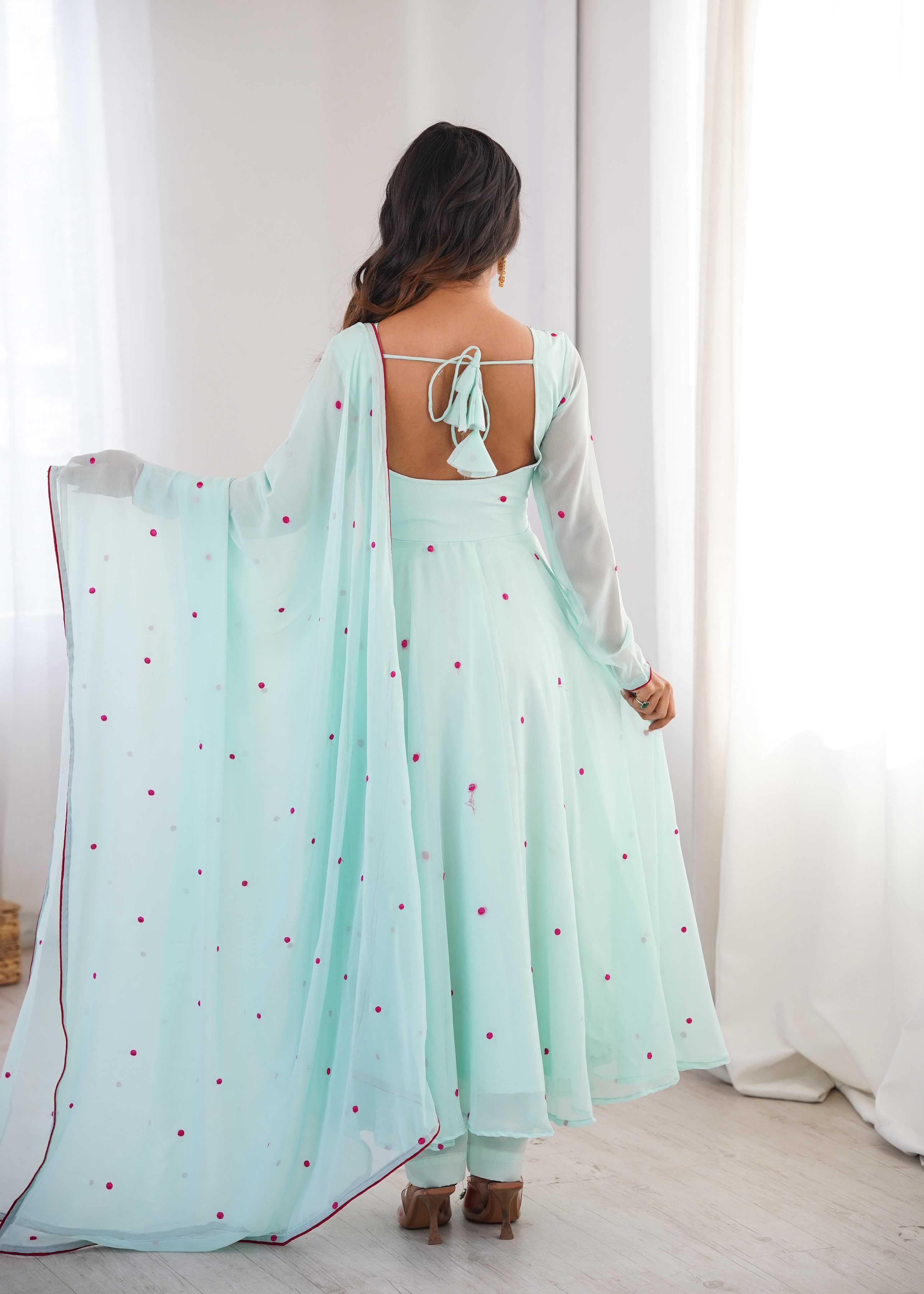 YNF Wholesale Faux Georgette Embroidery Gowns  | Surat Manufacturer