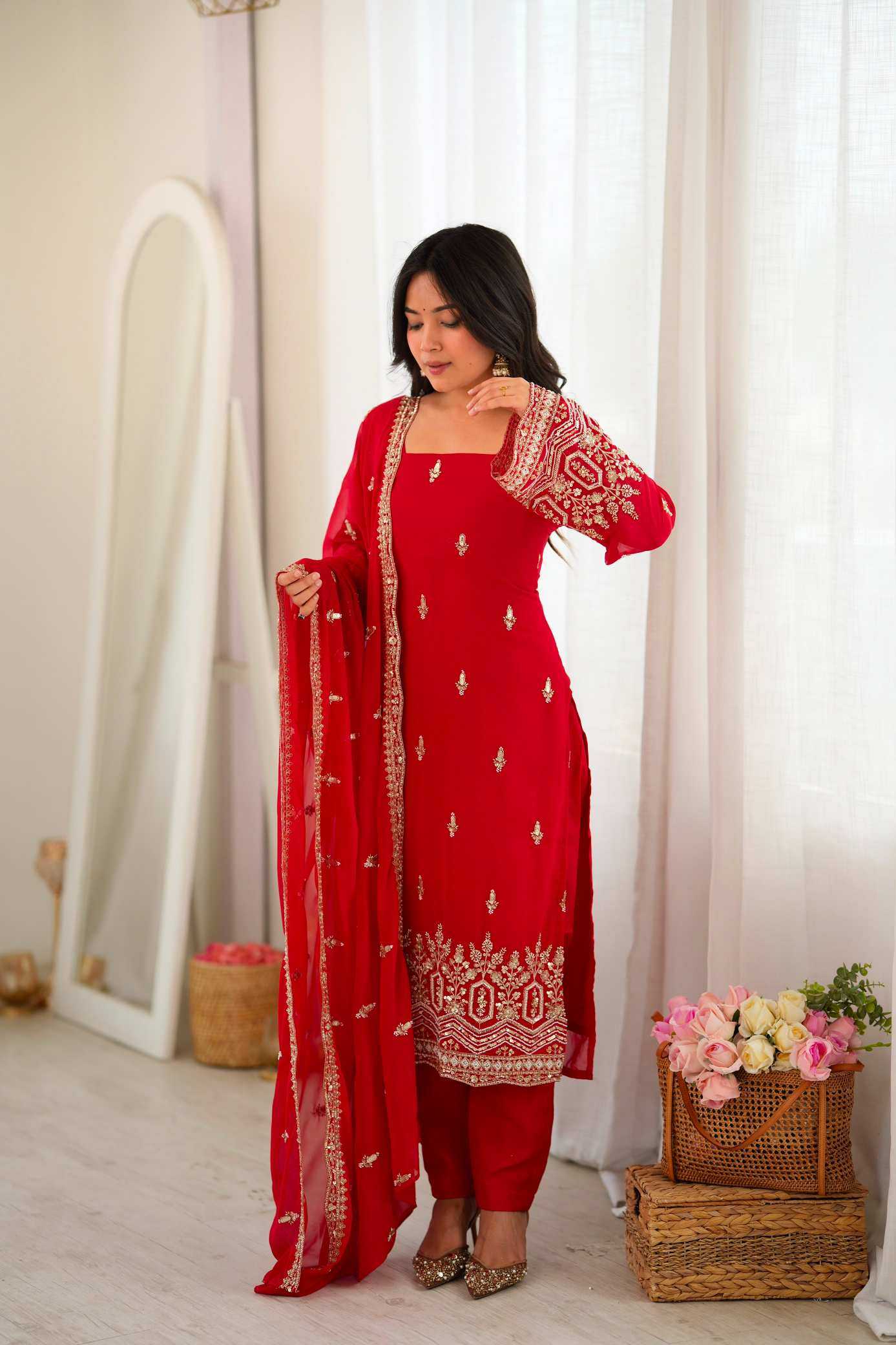 YNF Wholesale Faux Georgette Ladies Suits  | Surat Manufacturer