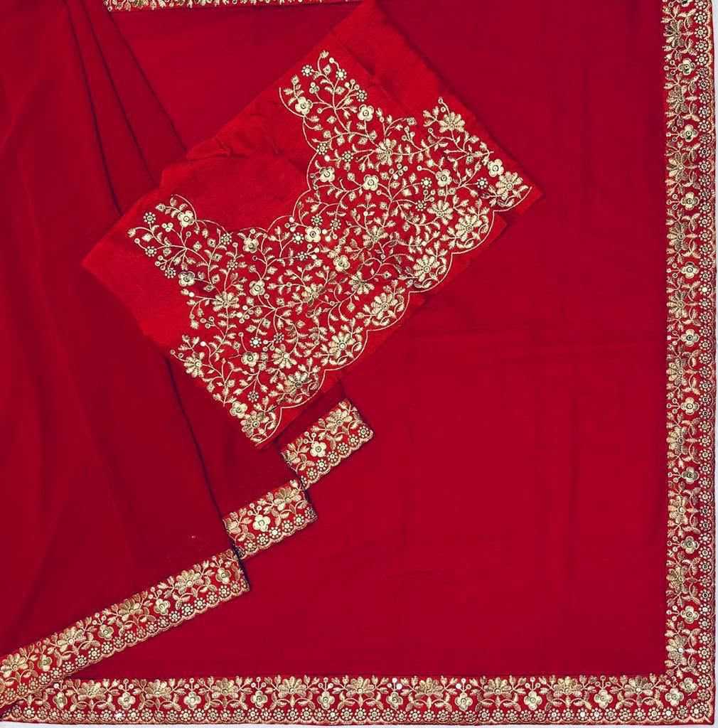 YNF Wholesale Georgette Embroidered Sarees  | Surat Manufacturer