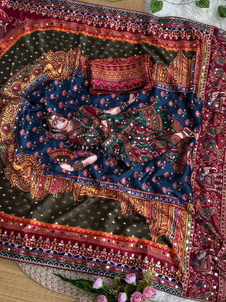 YNF Wholesale Japan Sartin Printed Sarees  | Surat Manufacturer