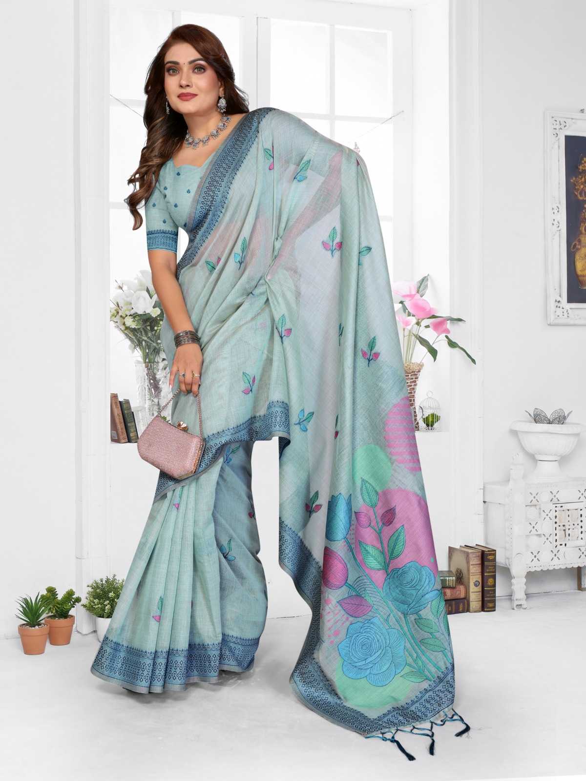 YNF Wholesale Cotton Jacquard Saree RIN144 Pratibha | Surat Manufacturer