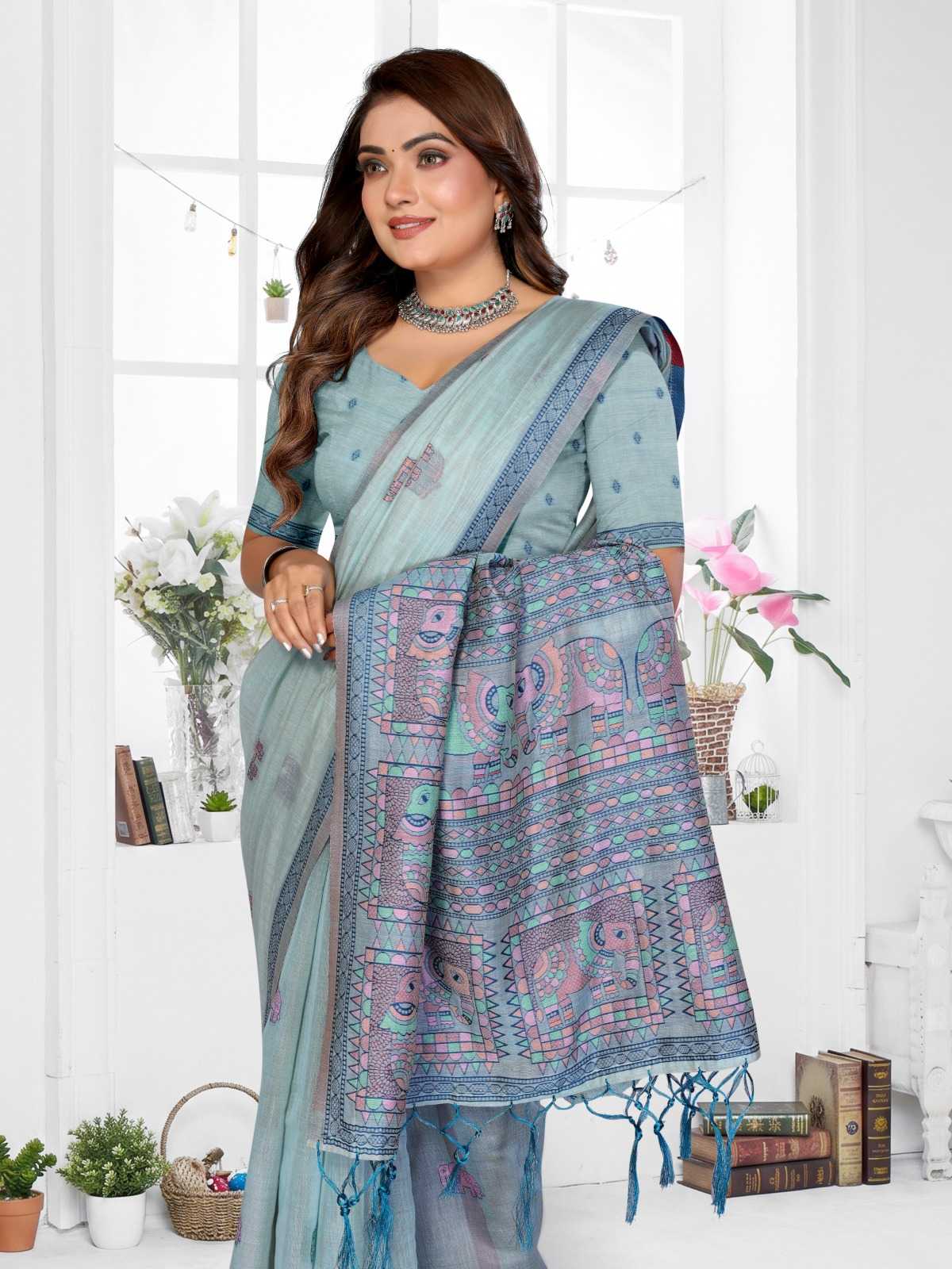 YNF Wholesale Cotton Jacquard Saree RIN144 Suman | Surat Manufacturer