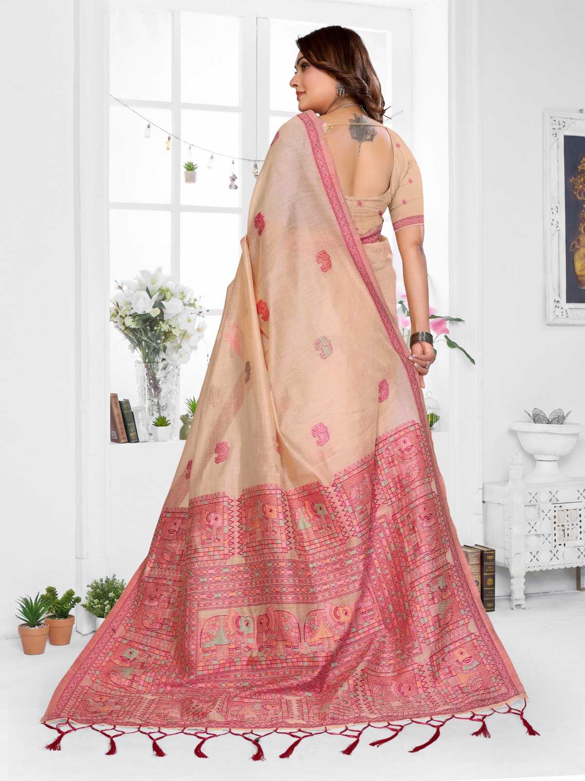 YNF Wholesale Cotton Jacquard Saree RIN144 Suman | Surat Manufacturer