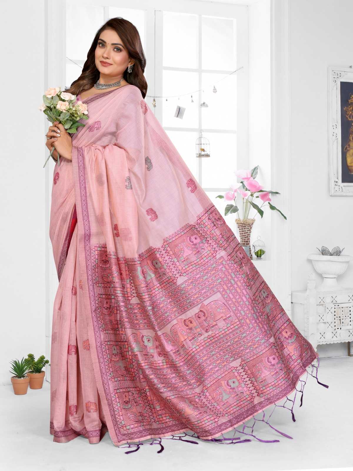 YNF Wholesale Cotton Jacquard Saree RIN144 Suman | Surat Manufacturer
