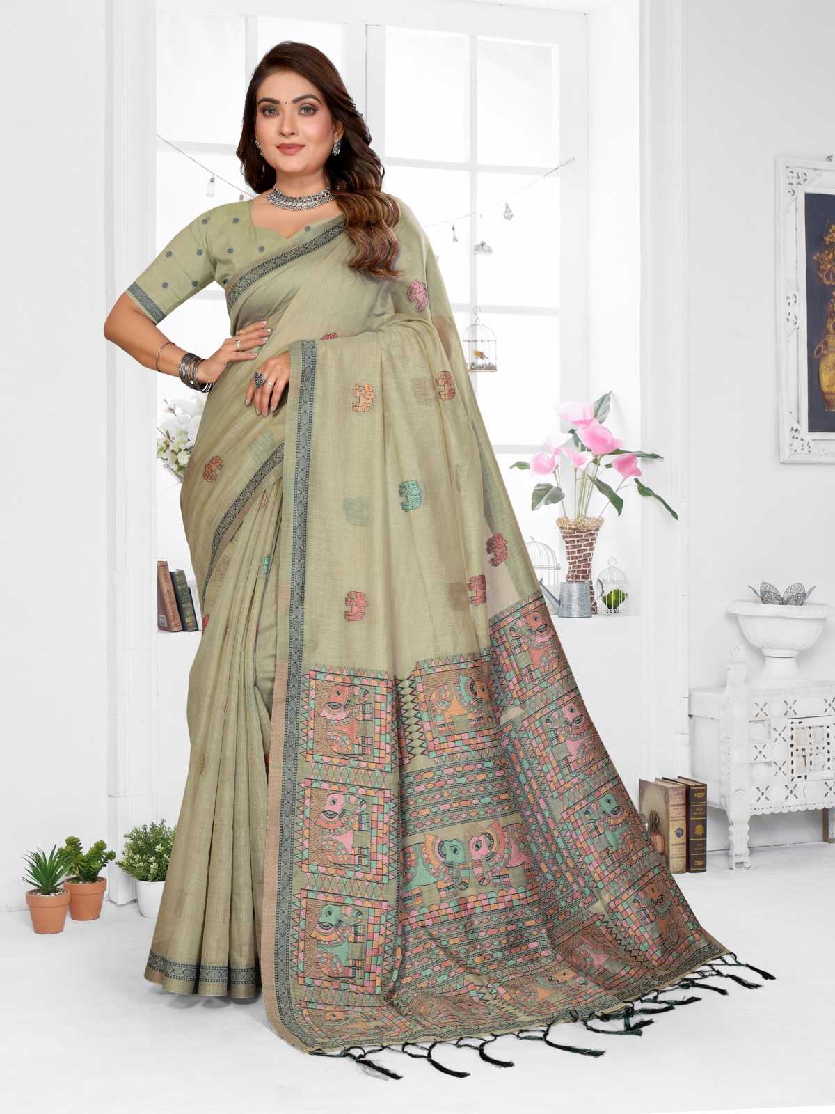 YNF Wholesale Cotton Jacquard Saree RIN144 Suman | Surat Manufacturer