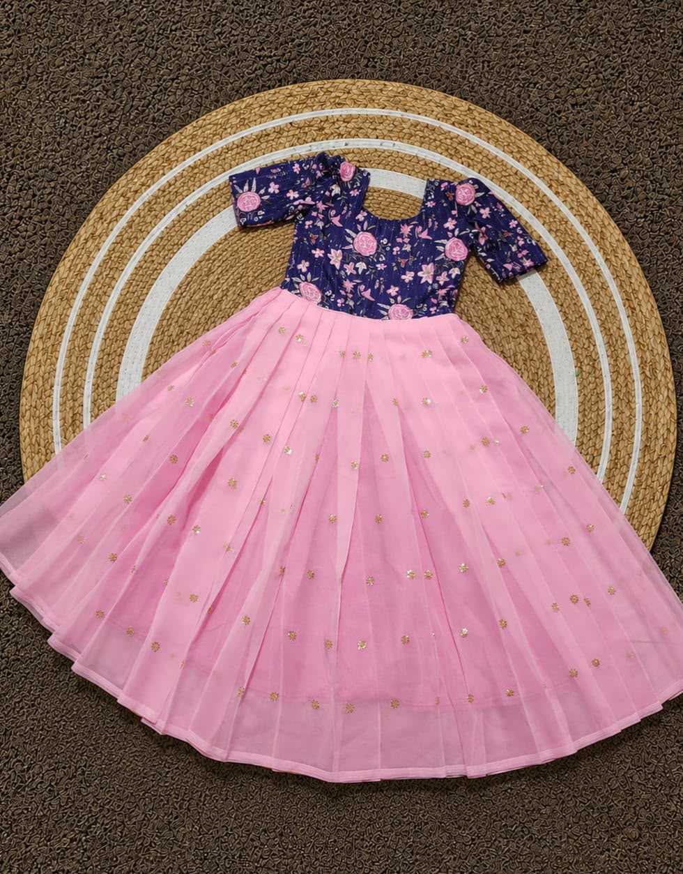 YNF Wholesale Pure Silk Mother Daughter Matching Gowns  | Surat Manufacturer