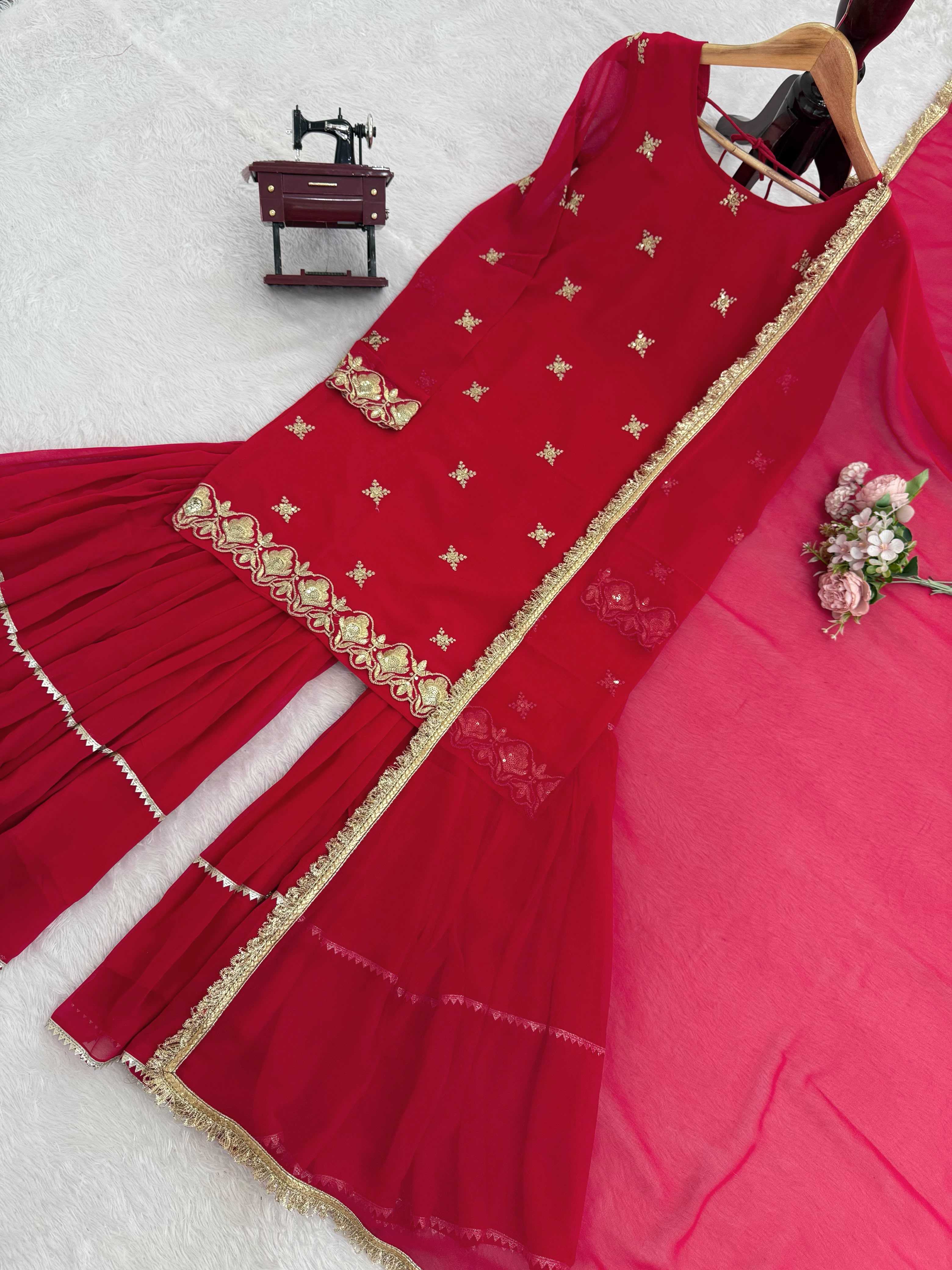 YNF Wholesale Faux Georgette Sharara Salwar Suits RIN162 5933 | Surat Manufacturer