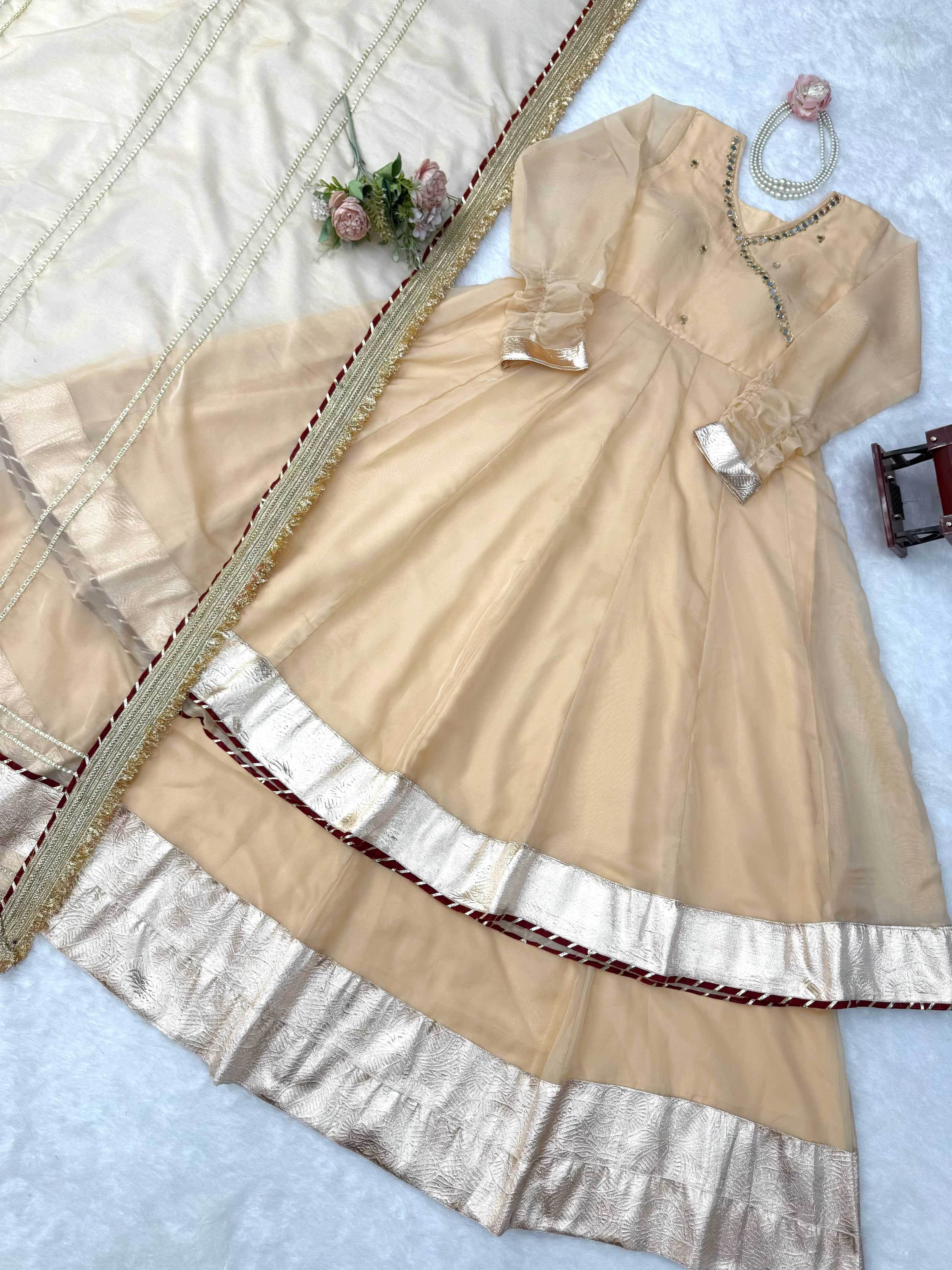 YNF Wholesale Tabby Silk Organza Mirror Work Lehenga RIN162 6048 | Surat Manufacturer