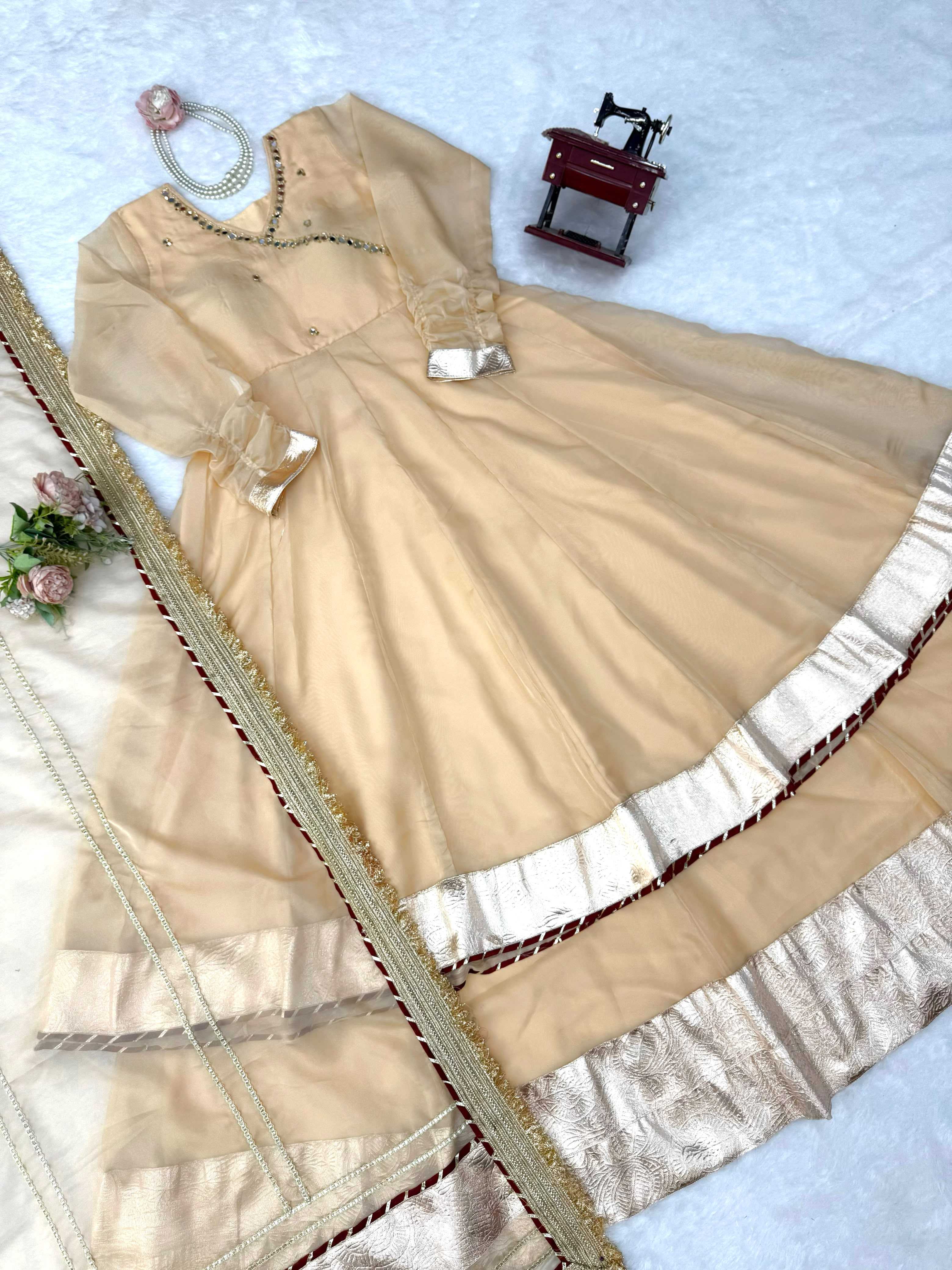 YNF Wholesale Tabby Silk Organza Mirror Work Lehenga RIN162 6048 | Surat Manufacturer