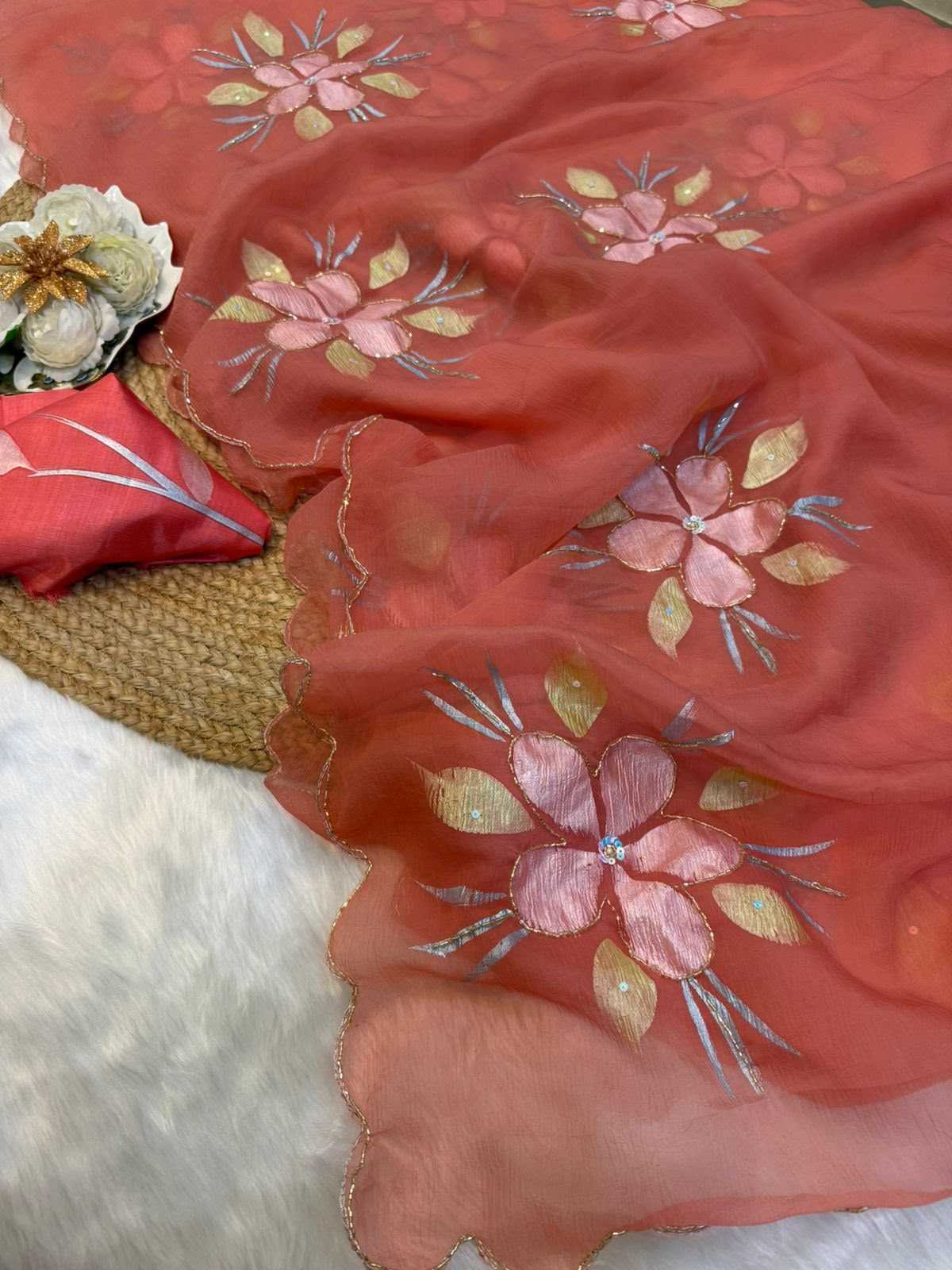 YNF Wholesale Chiffon Printed Silk Saree  | Surat Manufacturer