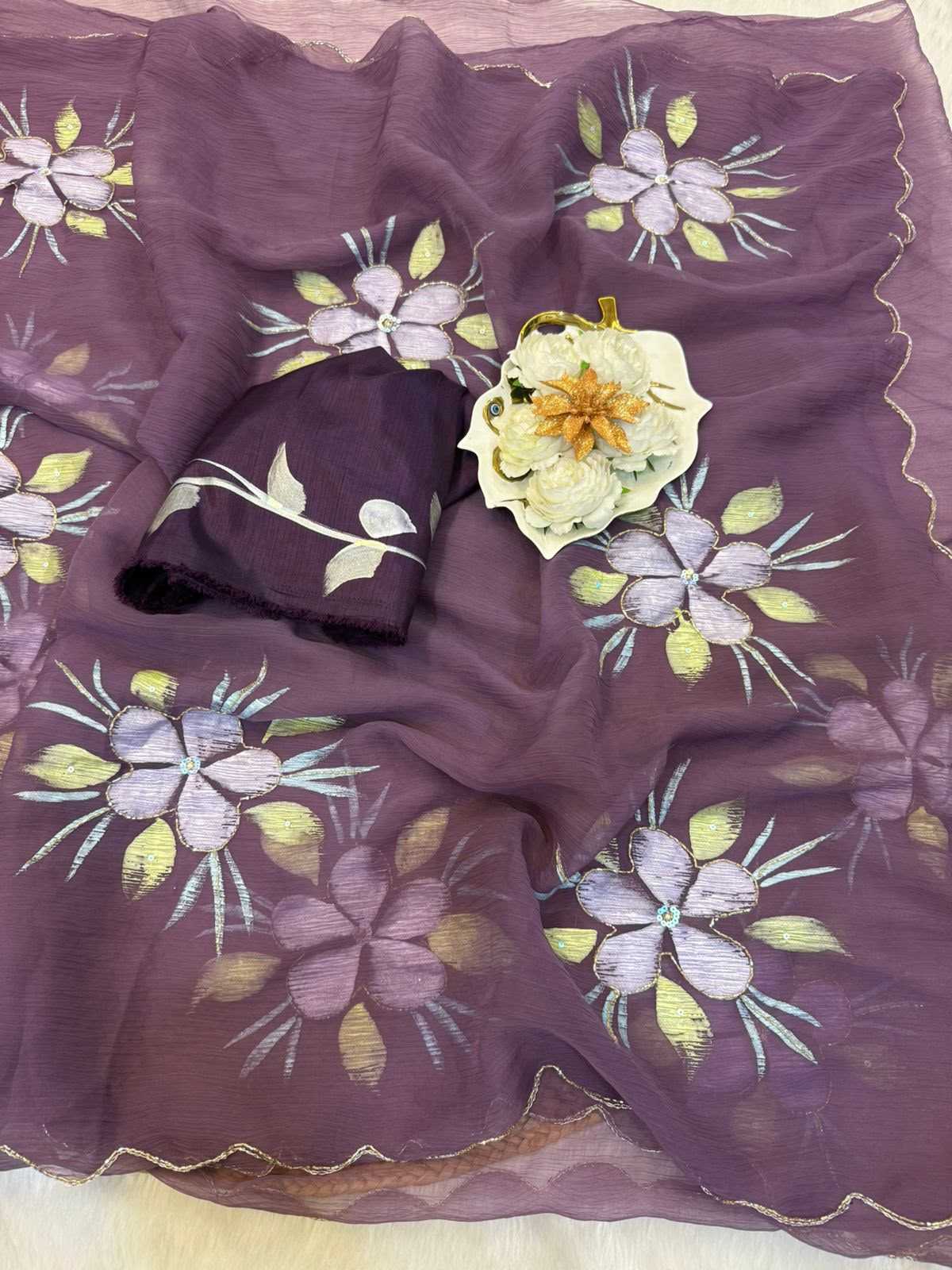 YNF Wholesale Chiffon Printed Silk Saree  | Surat Manufacturer