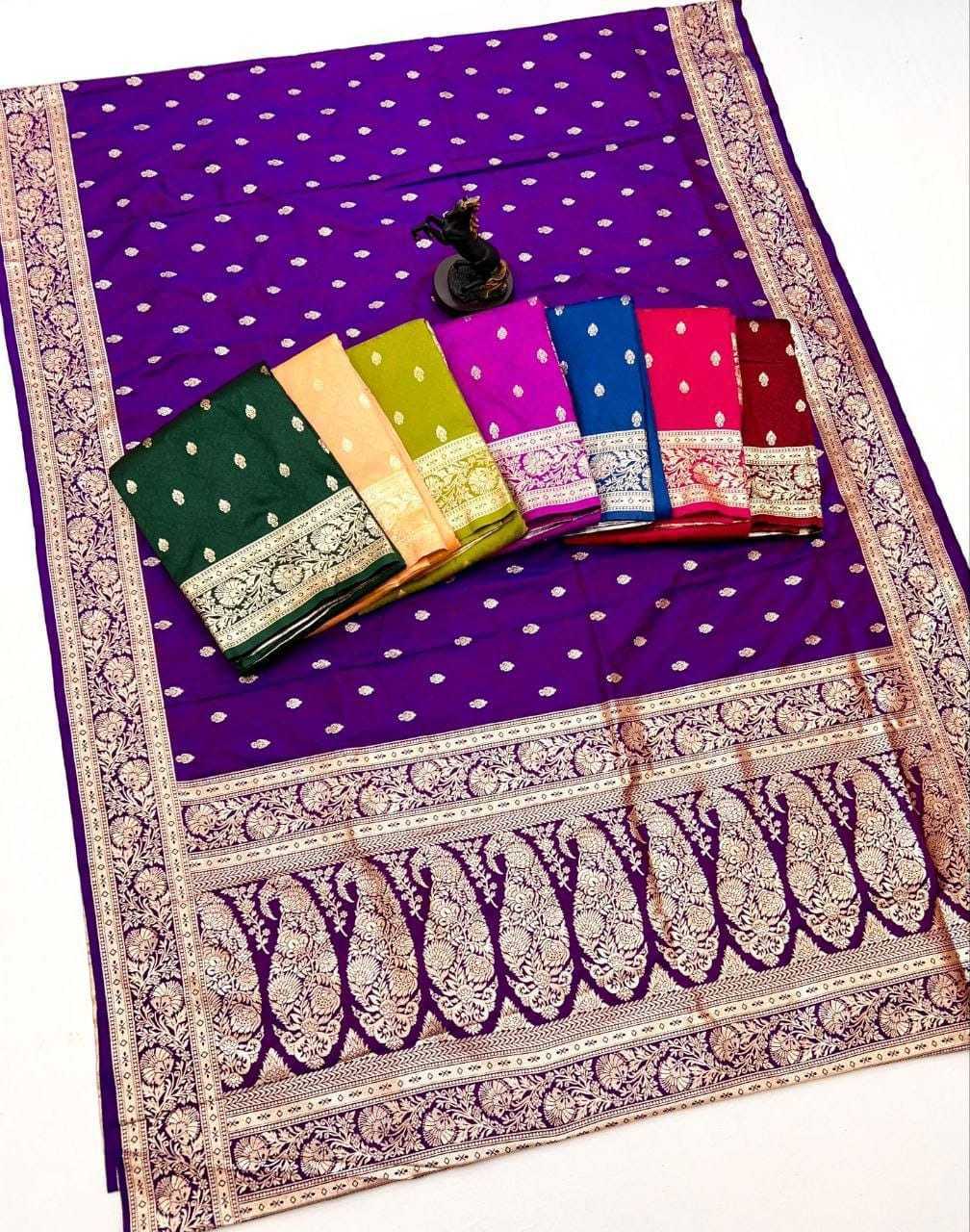 YNF Wholesale Banarasi Soft Silk Zari Border Sarees  | Surat Manufacturer