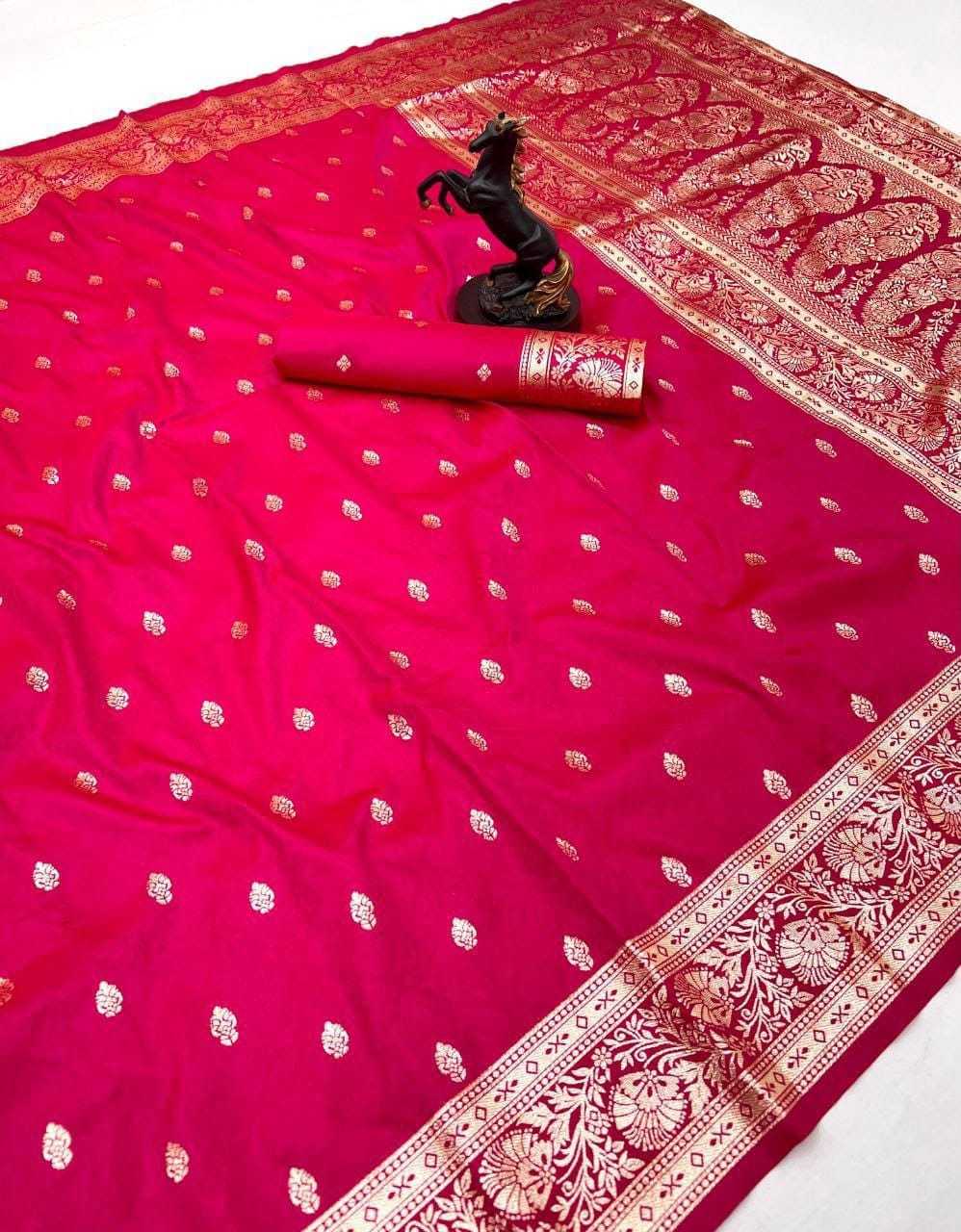 YNF Wholesale Banarasi Soft Silk Zari Border Sarees  | Surat Manufacturer