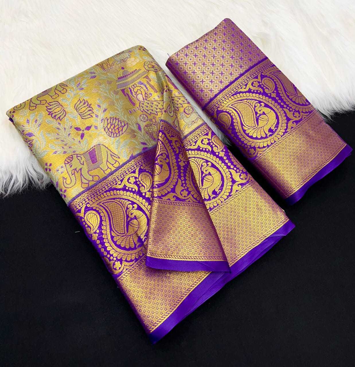 YNF Wholesale Kanjivaram Silk Embroidered Sarees  | Surat Manufacturer
