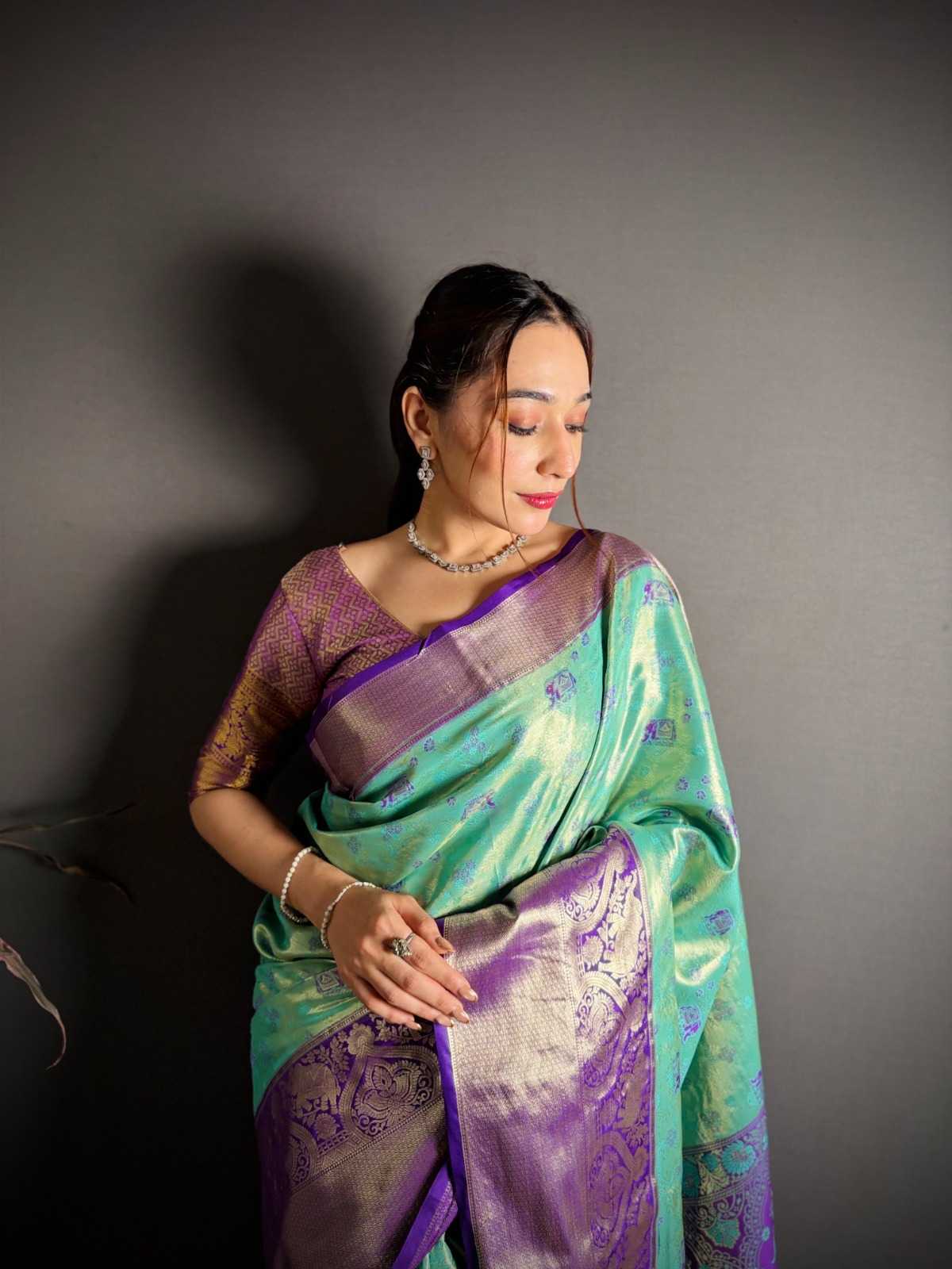 YNF Wholesale Kanjivaram Silk Tissue Silk Saree  | Surat Manufacturer