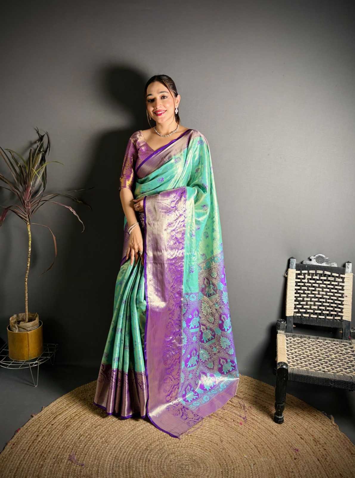 YNF Wholesale Kanjivaram Silk Tissue Silk Saree  | Surat Manufacturer