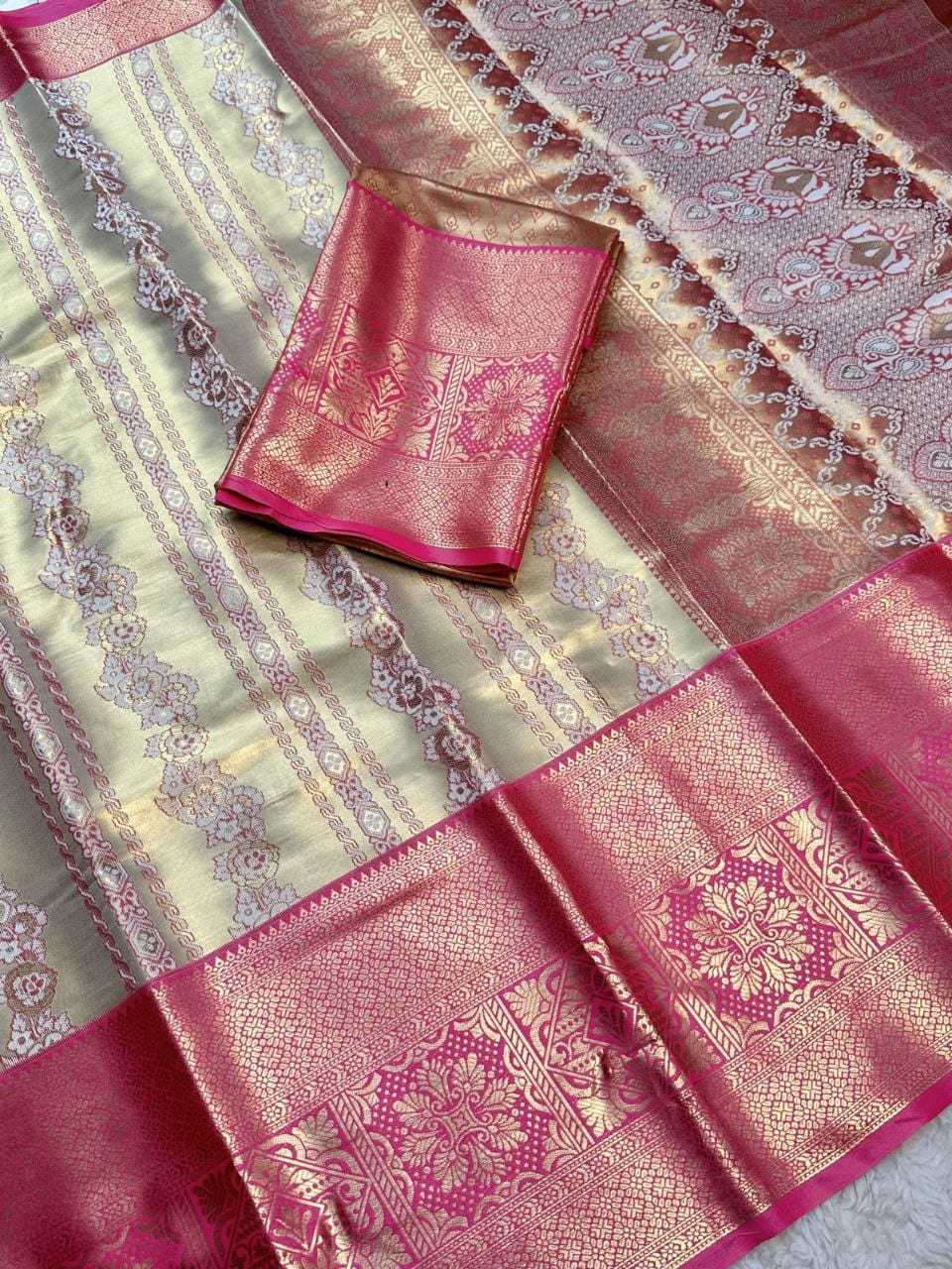 YNF Wholesale Kanjivaram Silk Floral Sarees  | Surat Manufacturer