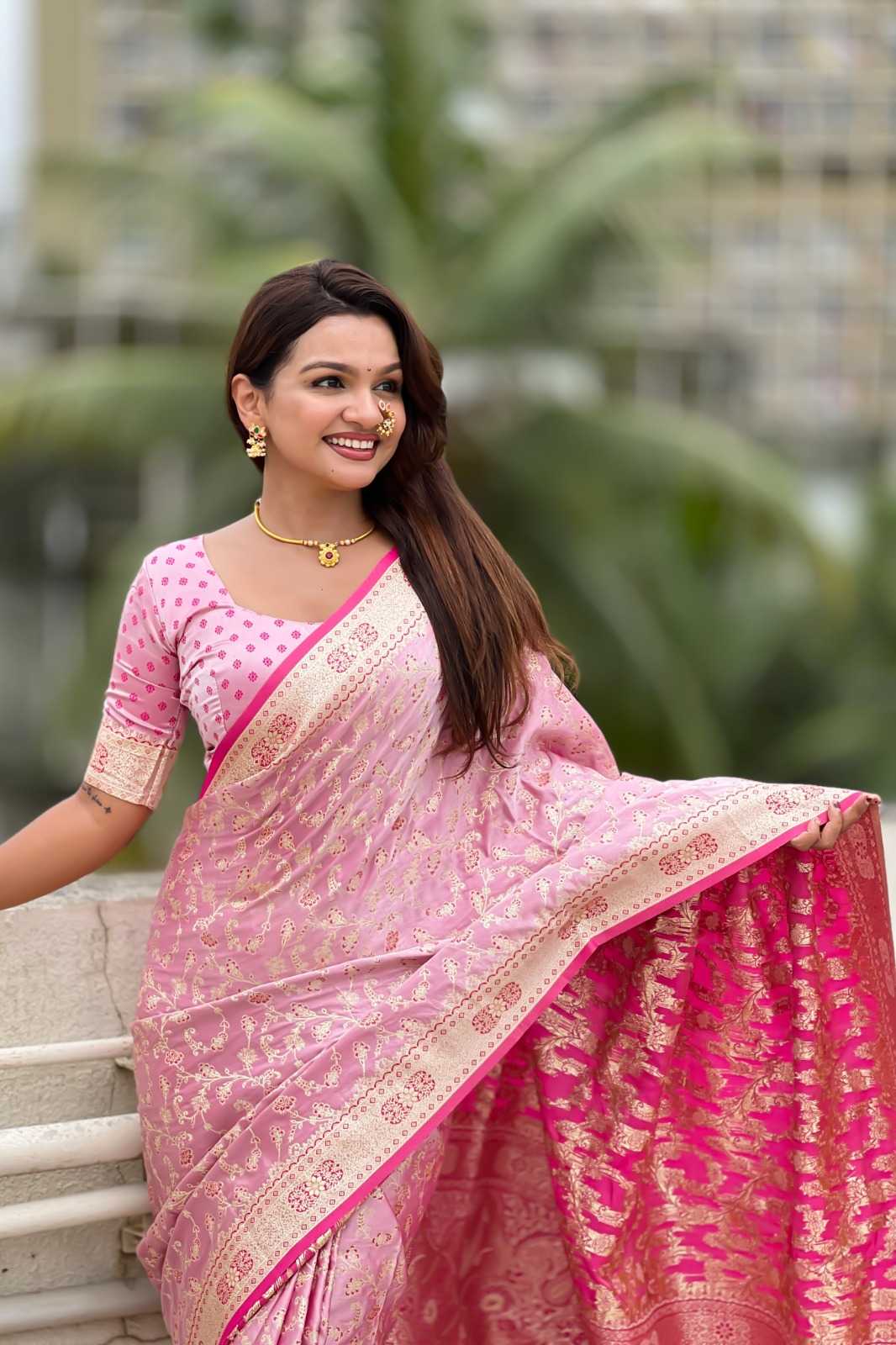 YNF Wholesale Banarasi Soft Silk Zari Border Sarees  | Surat Manufacturer