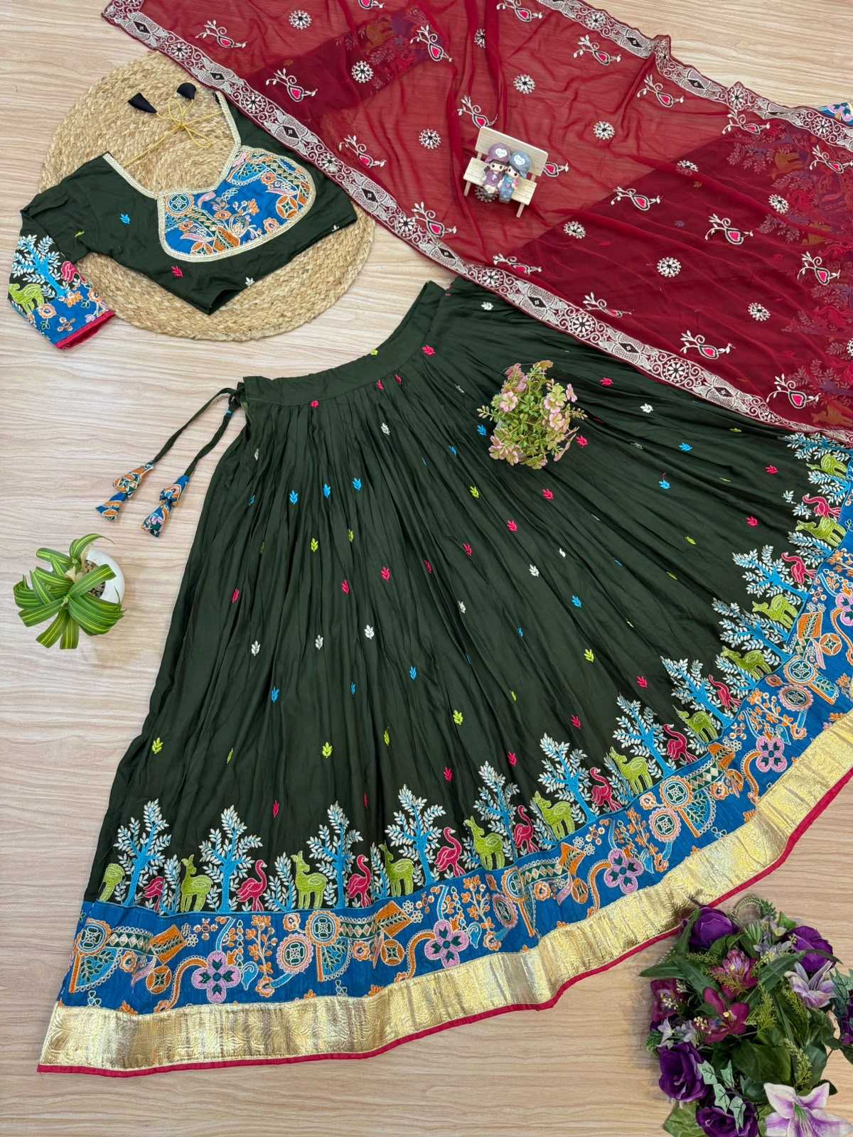 YNF Wholesale Rayon Embroidered Lehenga  | Surat Manufacturer