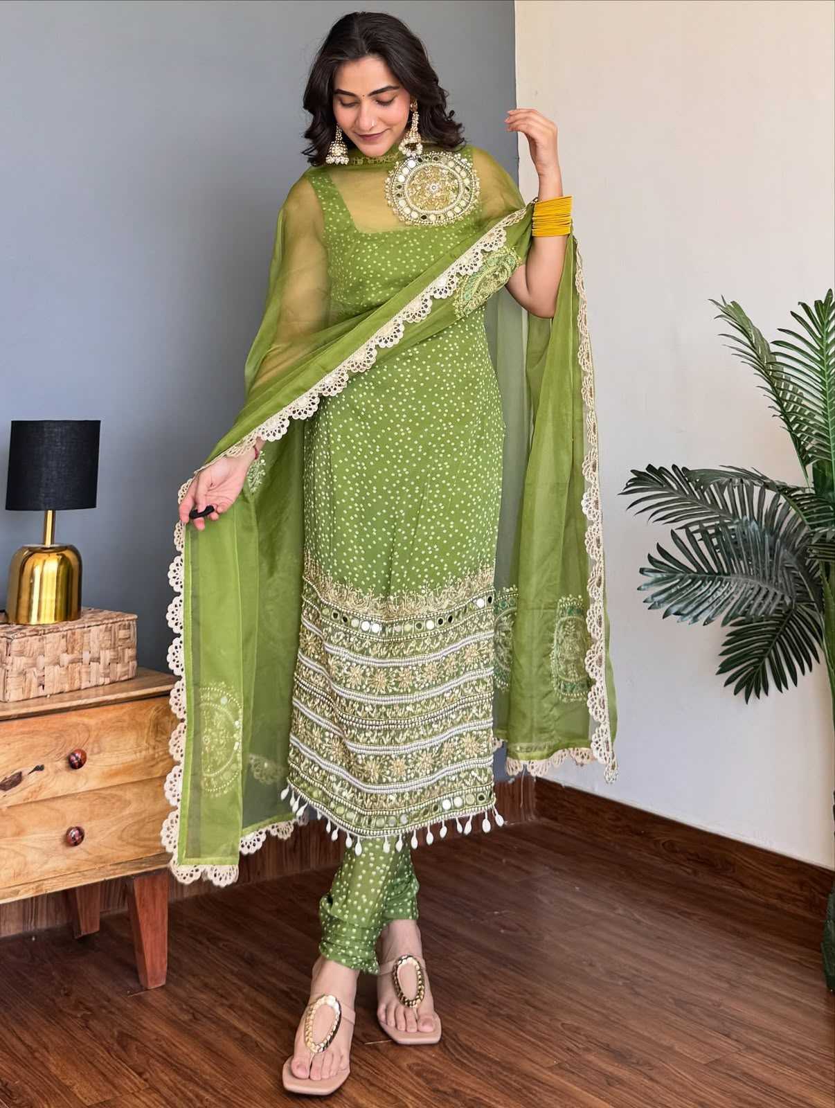 YNF Wholesale Faux Georgette Mirror Work Kurti  | Surat Manufacturer