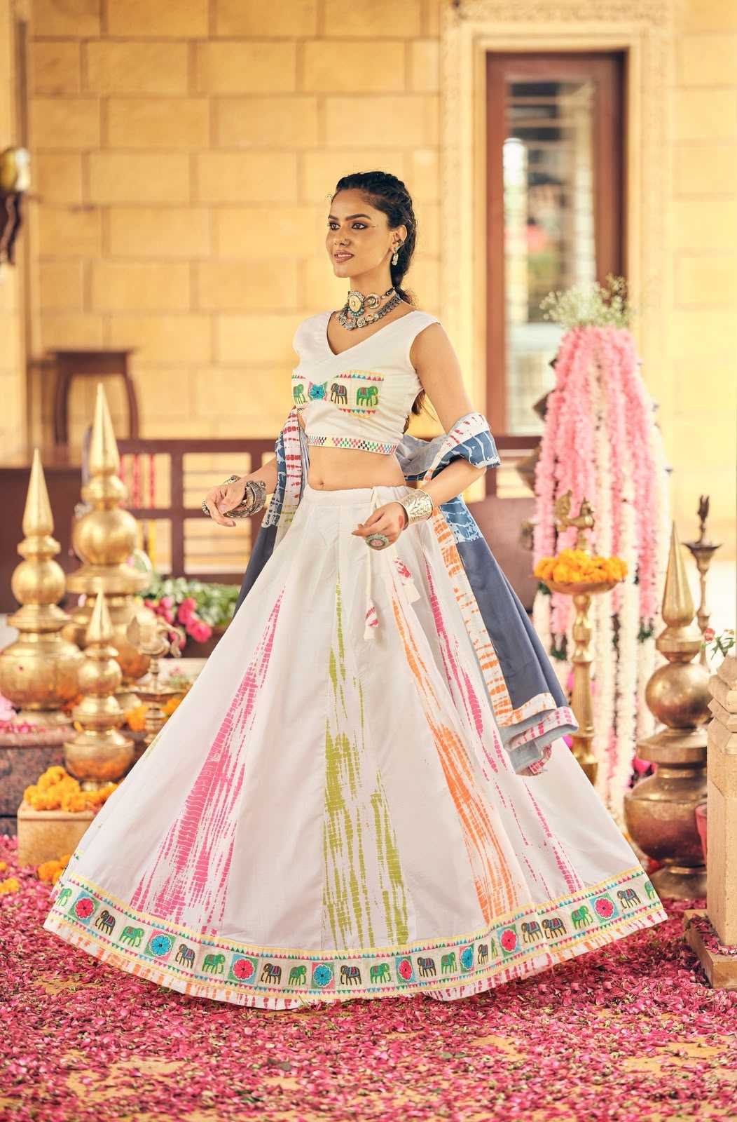 YNF Wholesale Cotton Embroidered Lehenga  | Surat Manufacturer