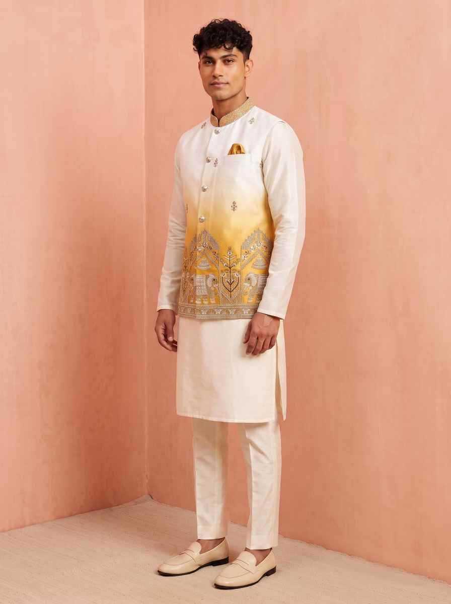 YNF Wholesale Banarasi Soft Silk Mens Kurta Pyjama  | Surat Manufacturer