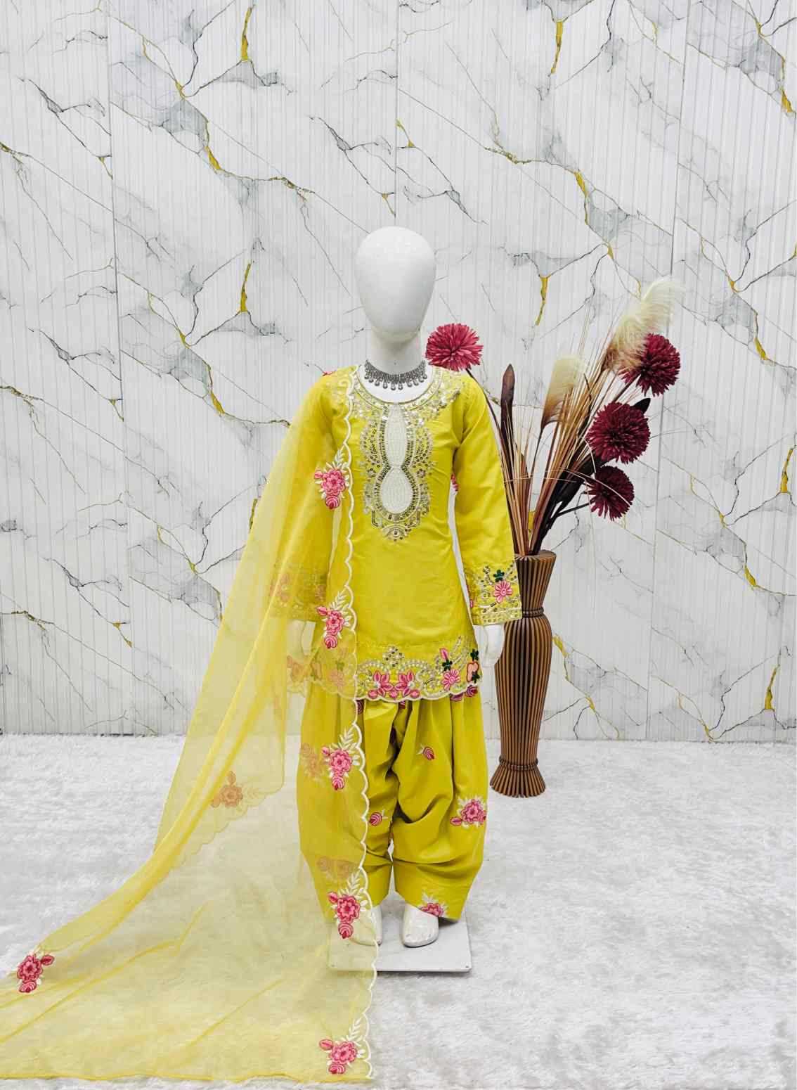 YNF Wholesale Faux Georgette Kids Suit  | Surat Manufacturer